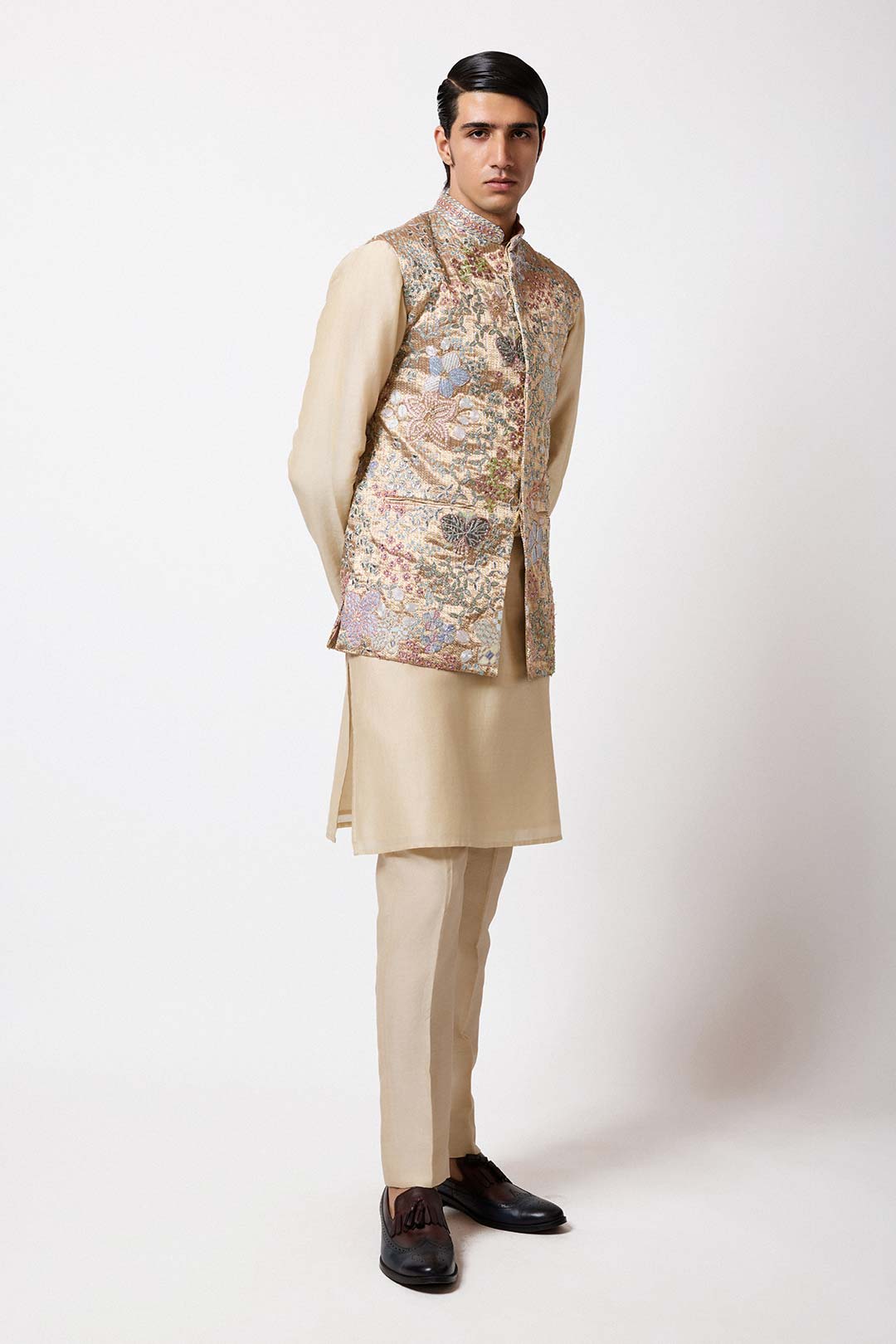 Arden - Desert Gold Banarasi Tissue Brocade Bundi