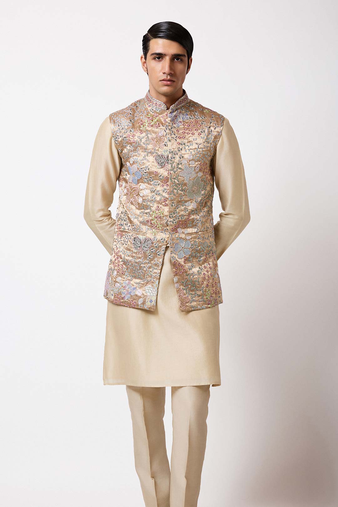 Arden - Desert Gold Banarasi Tissue Brocade Bundi