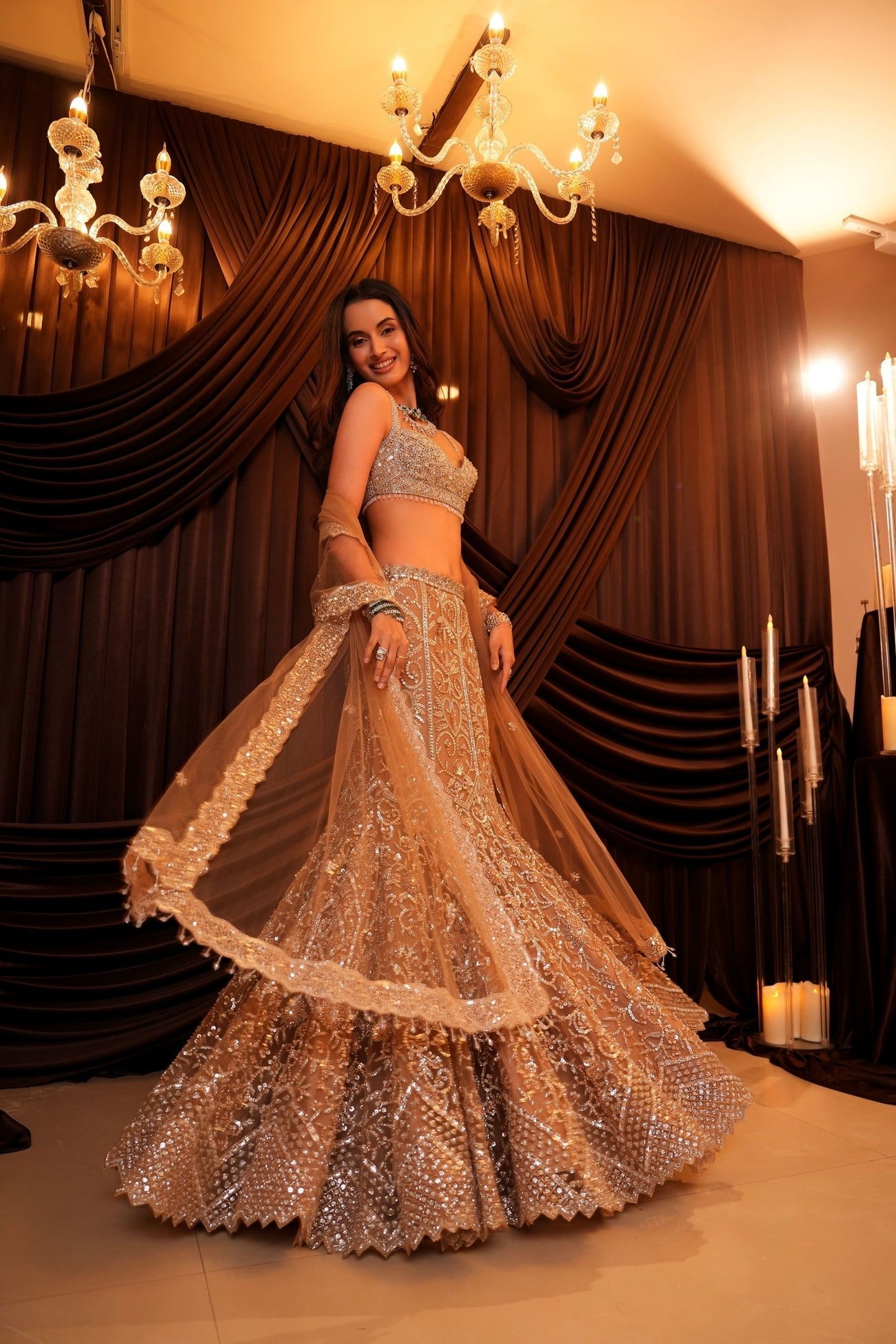 Ira Gold Fishcut Lehenga