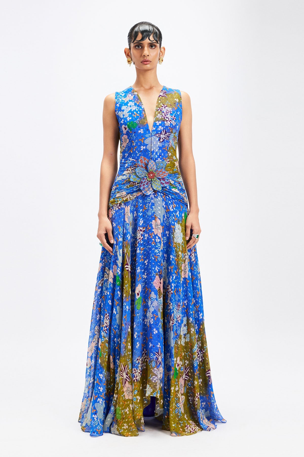 Sylvaire - blue lurex maxi dress