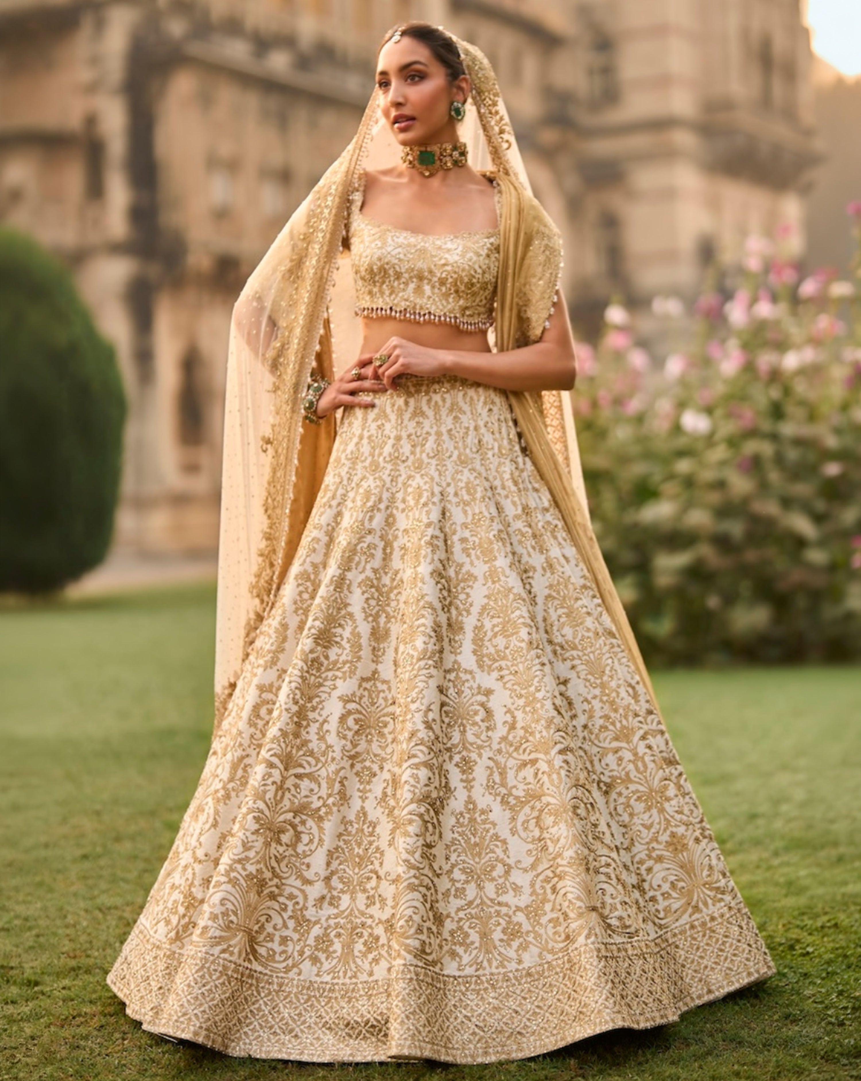 Ivory Gold Lehenga Set