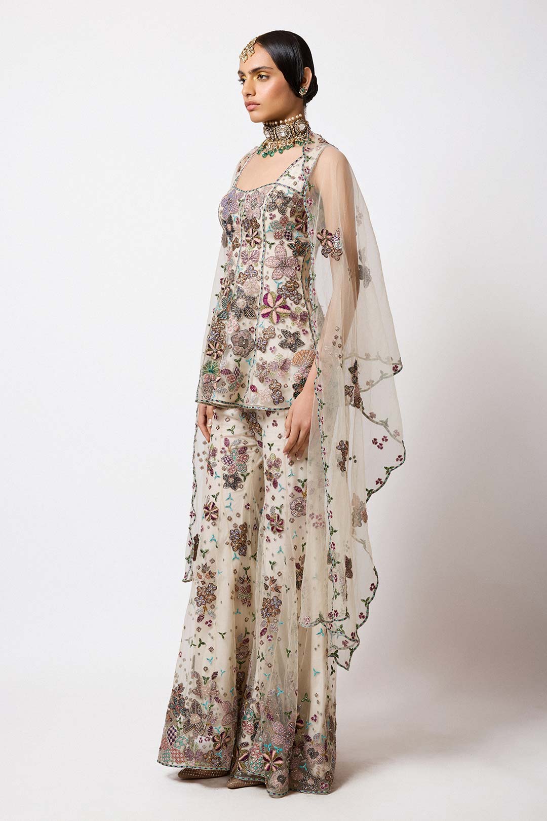 Ecruva - Ivory Tulle Sharara