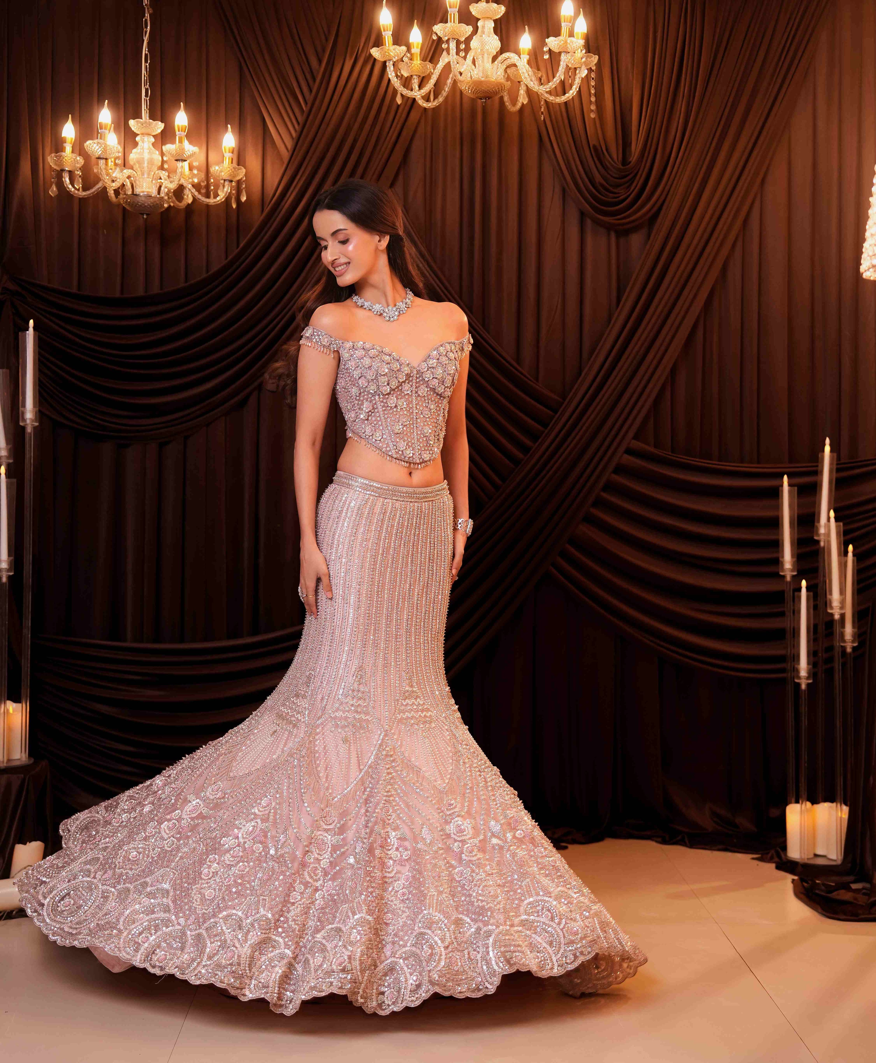 Lilac Corset Lehenga