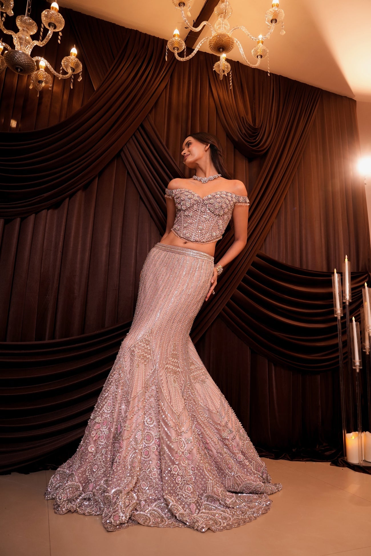 Lilac Corset Lehenga