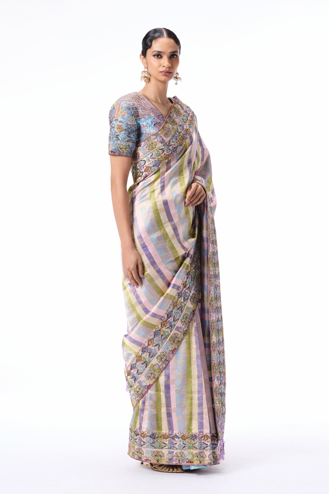 Spellrose - multicolour Banarasi silk saree