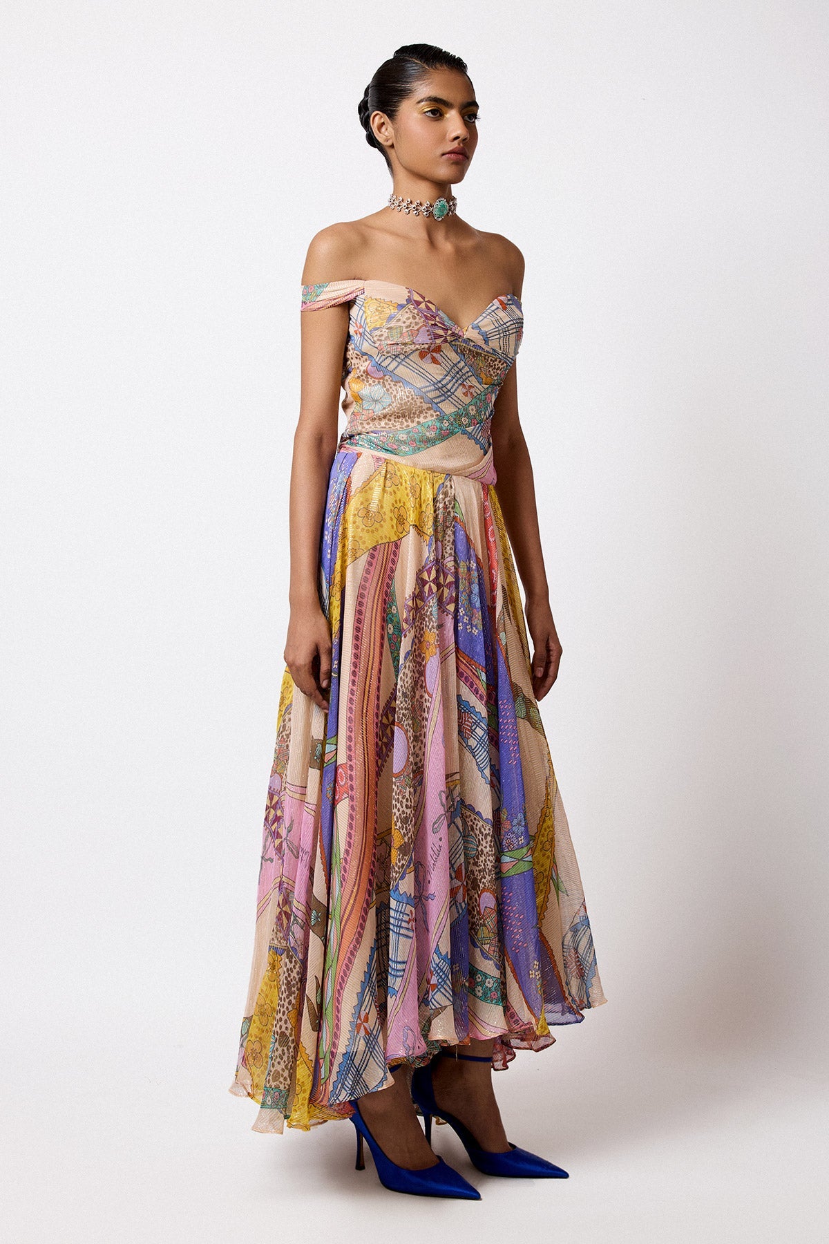 Keerthi suresh in Luxara - Multicolour Lurex Gown