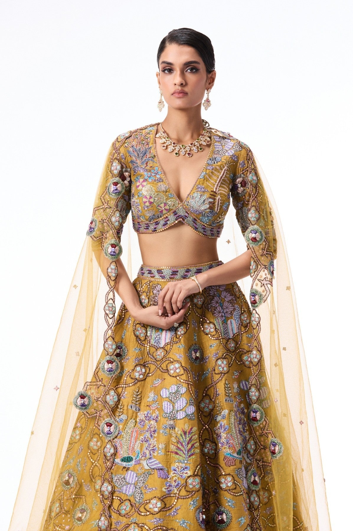 Sunspell - Mustard Raw Silk Lehenga