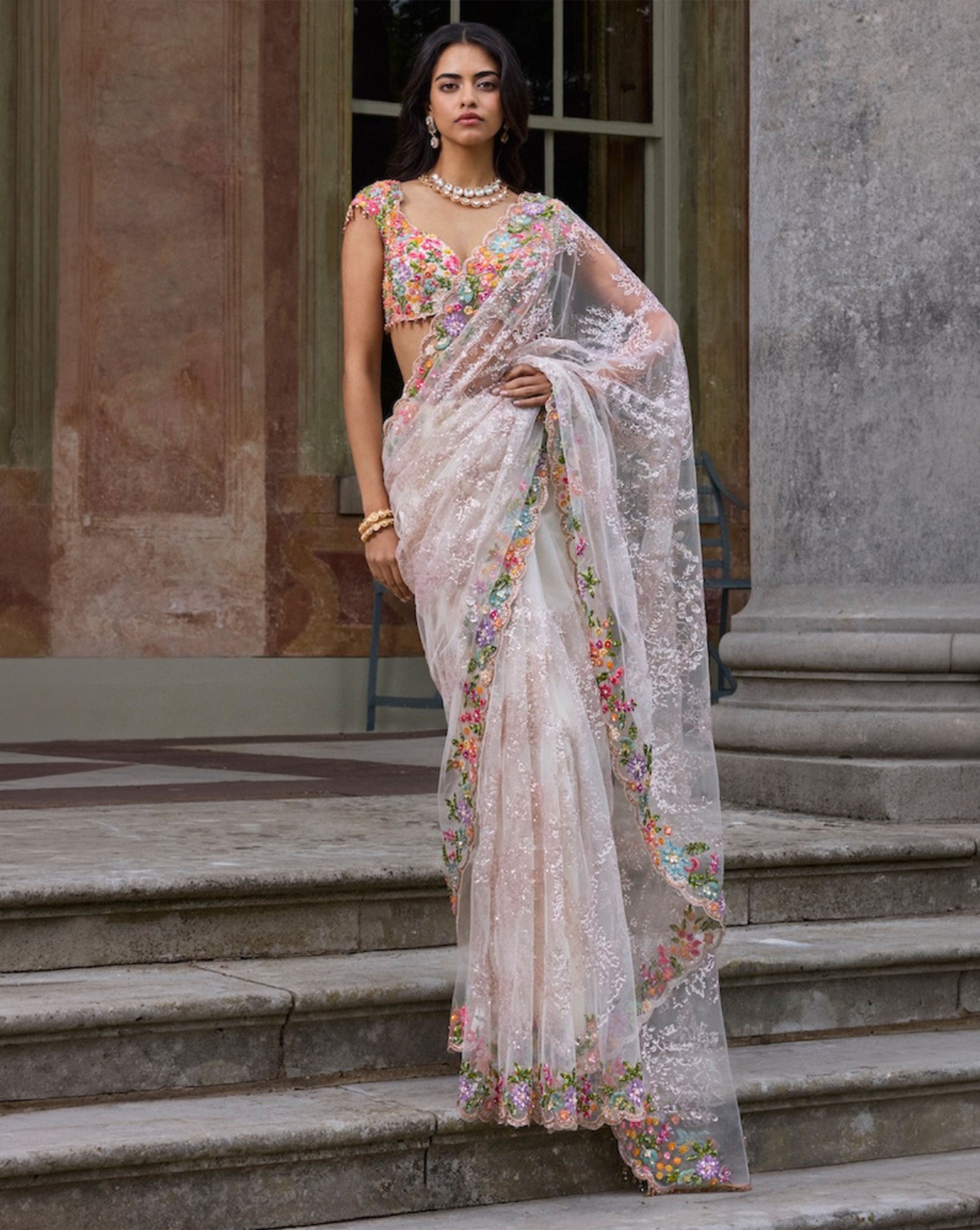 Nude Multi - Coloured Saree