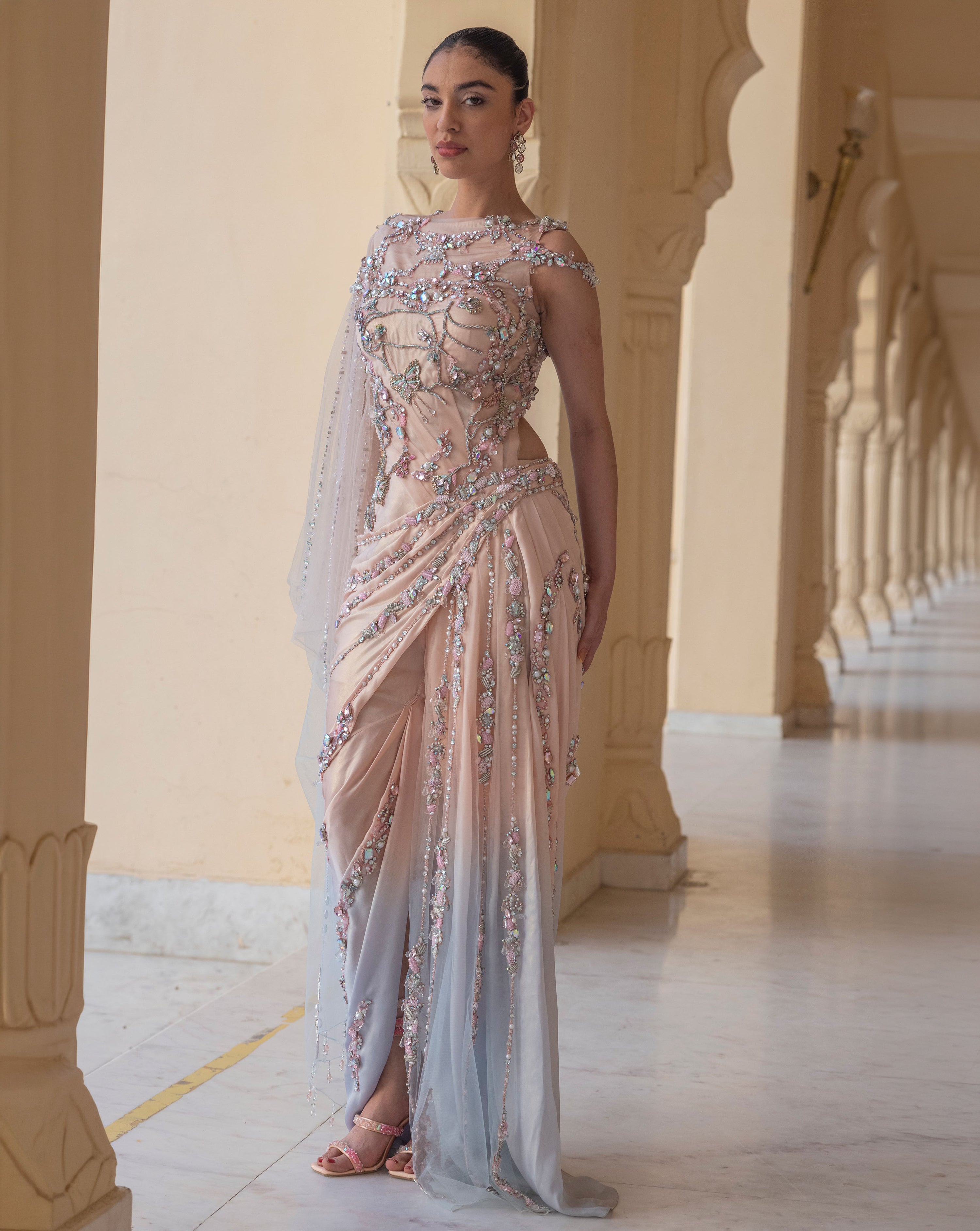 Ophelia Draped Kaftan Gown