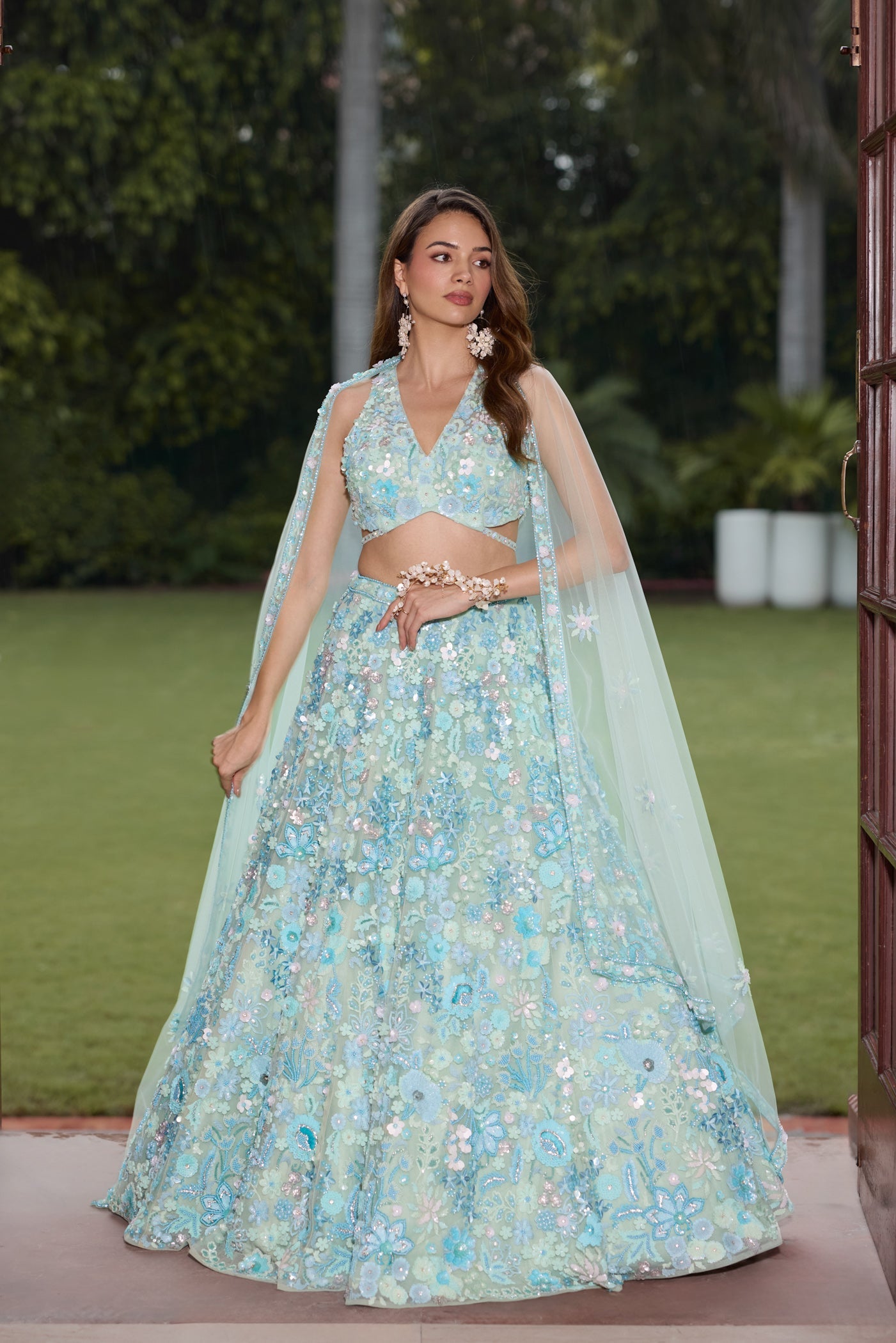 Aqua Blue Florence Lehenga Set