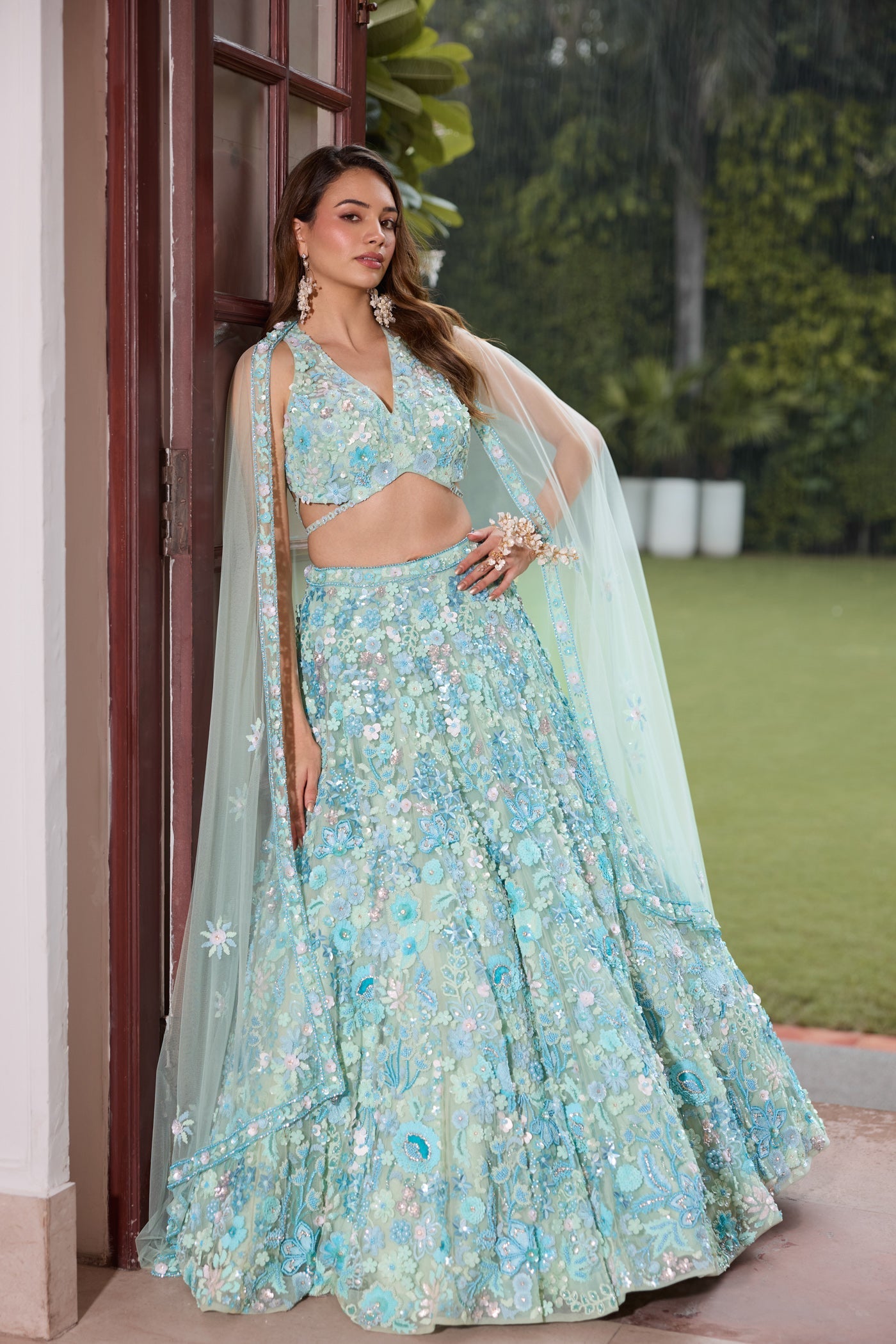 Aqua Blue Florence Lehenga Set