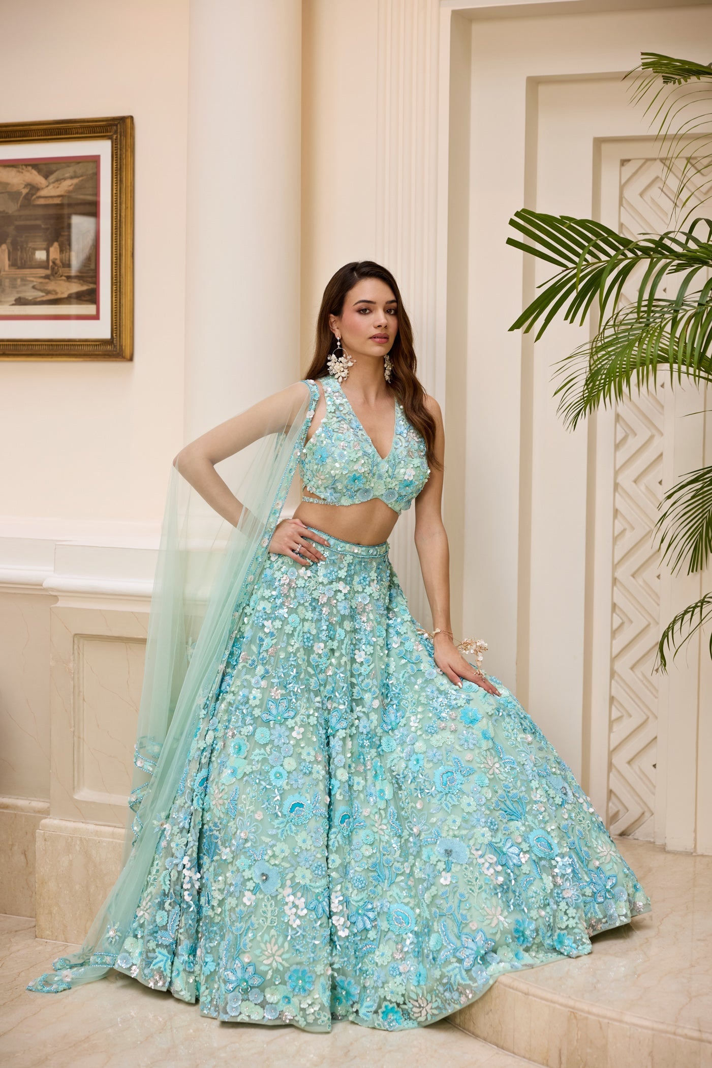 Aqua Blue Florence Lehenga Set