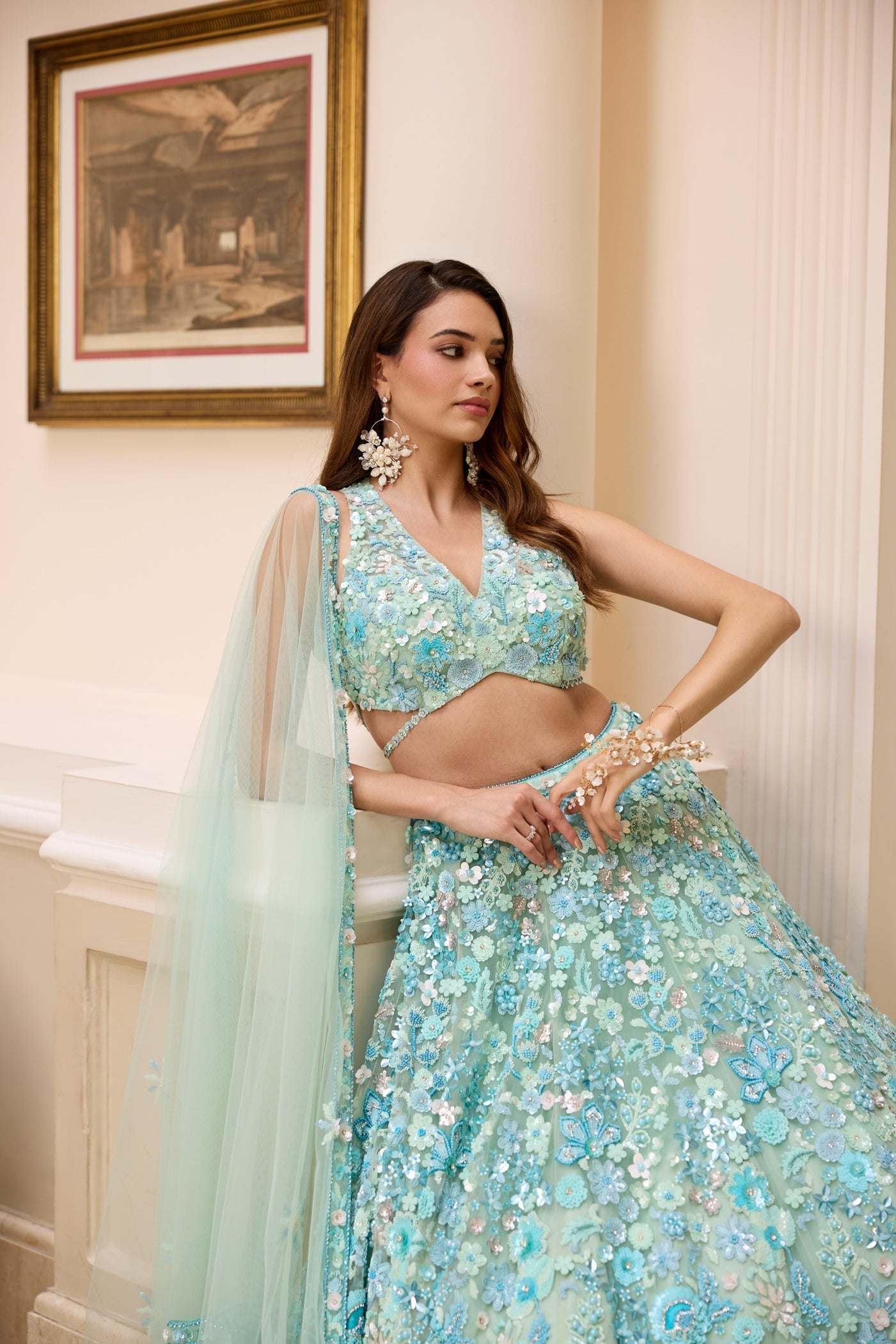 Aqua Blue Florence Lehenga Set