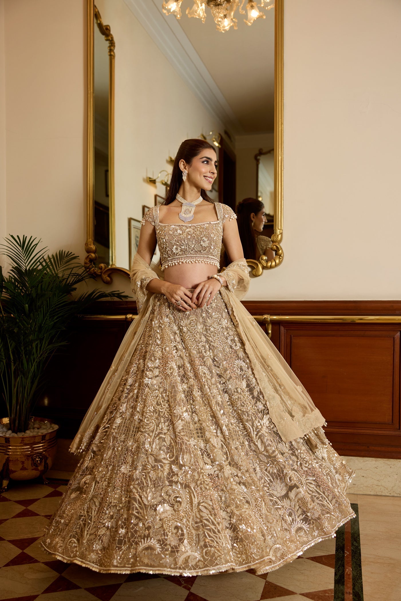 Light Gold Carmela Lehenga Set
