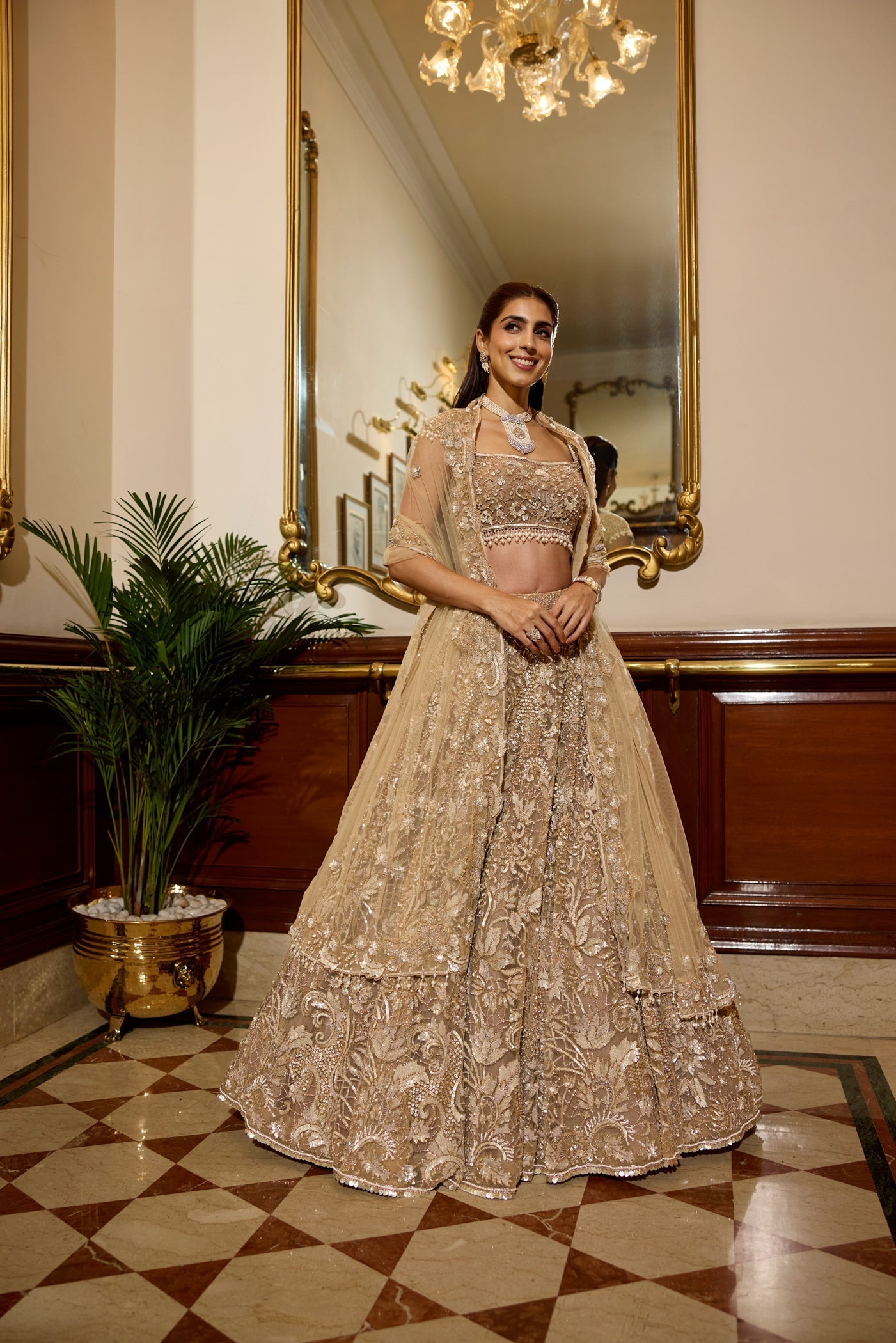 Light Gold Carmela Lehenga Set