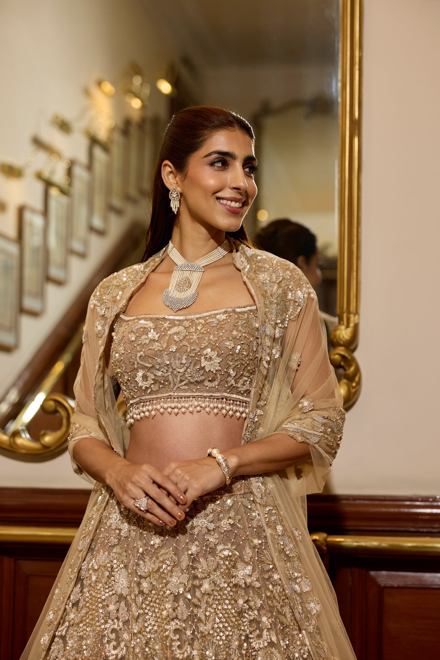 Light Gold Carmela Lehenga Set