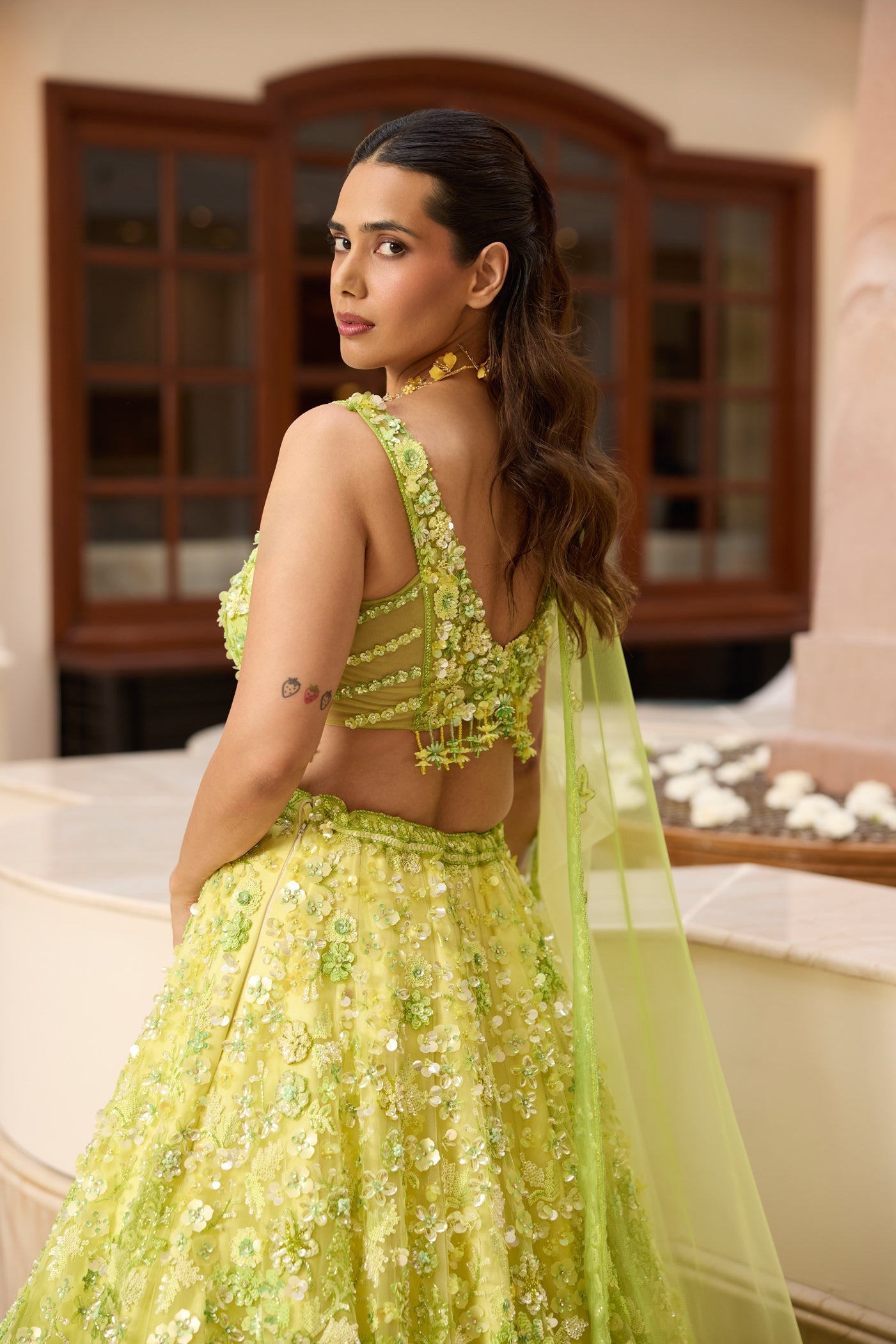 Lime Green Ombre Stella Lehenga Set