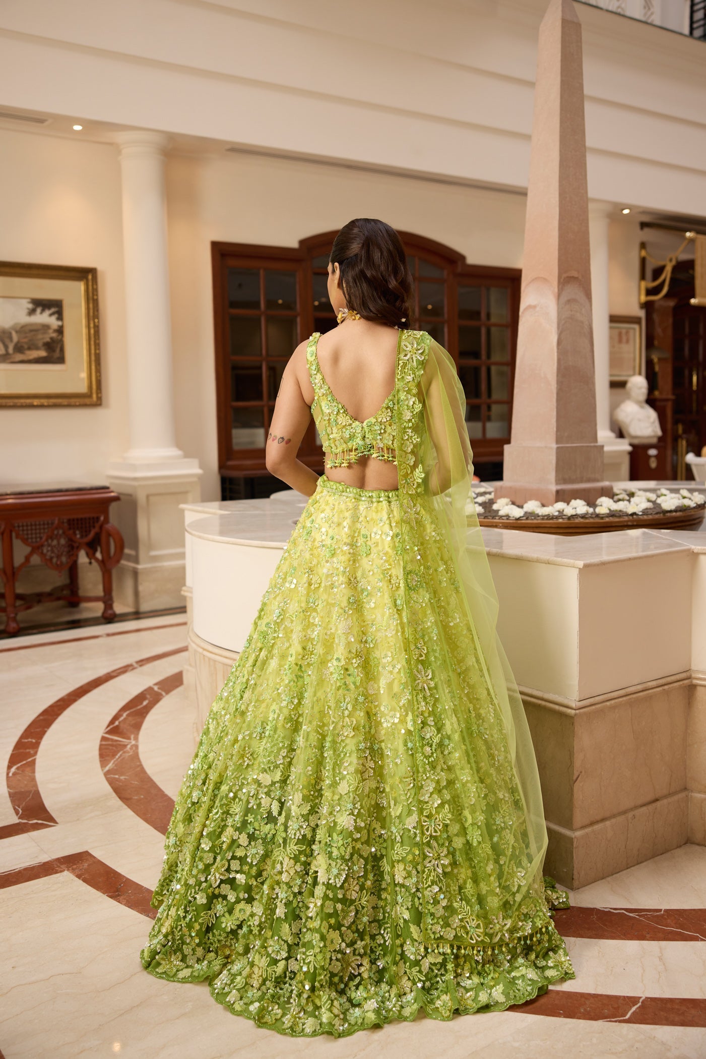 Lime Green Ombre Stella Lehenga Set