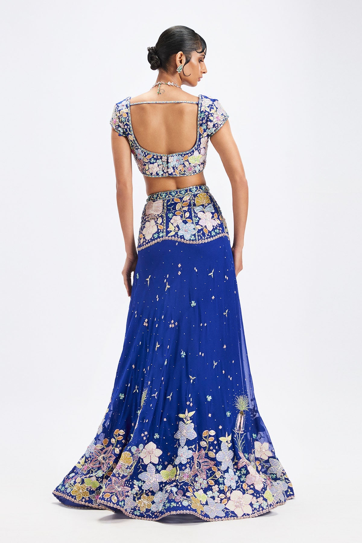 Saphira - Persian Blue Georgette Lehenga