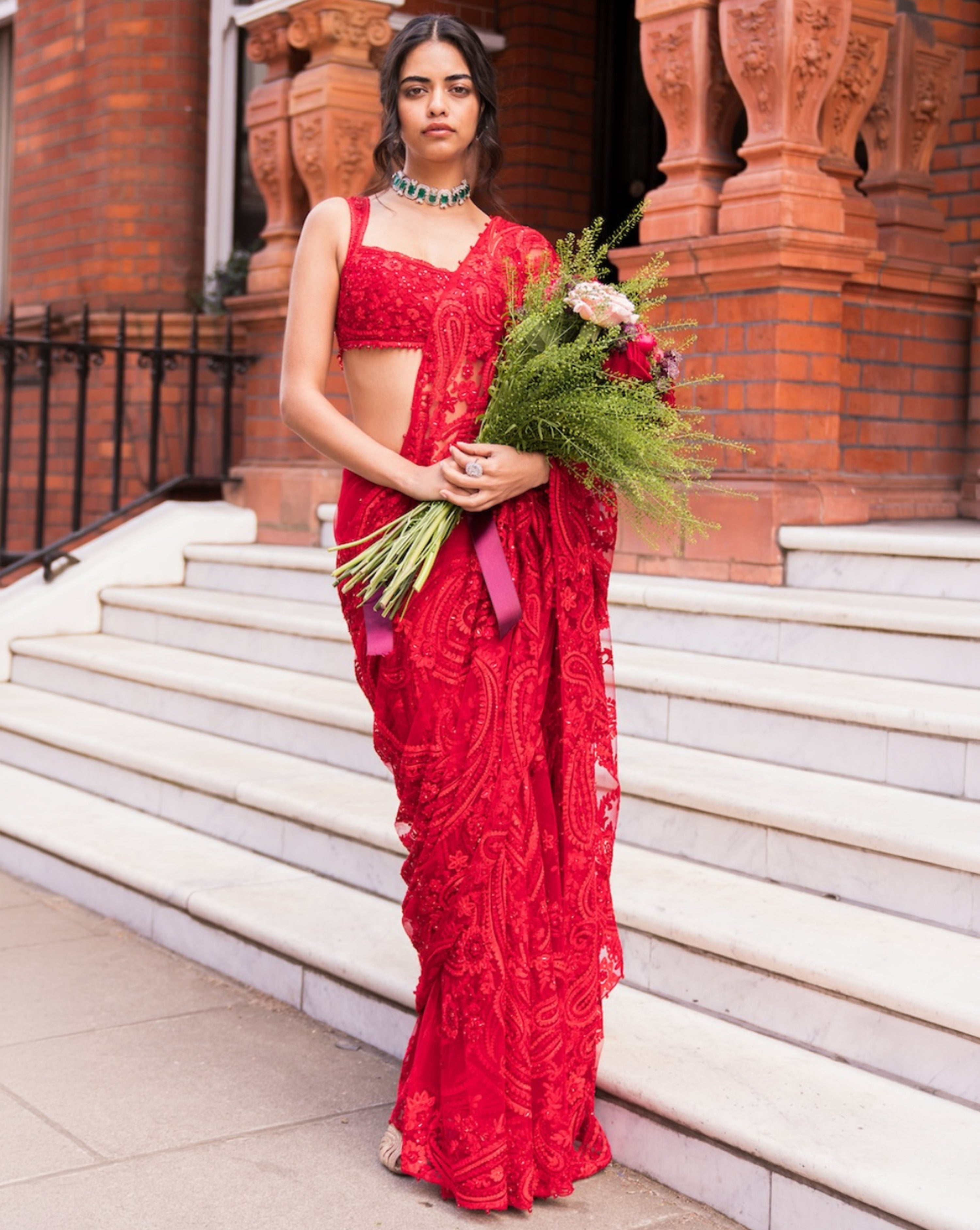 Red Dori Saree