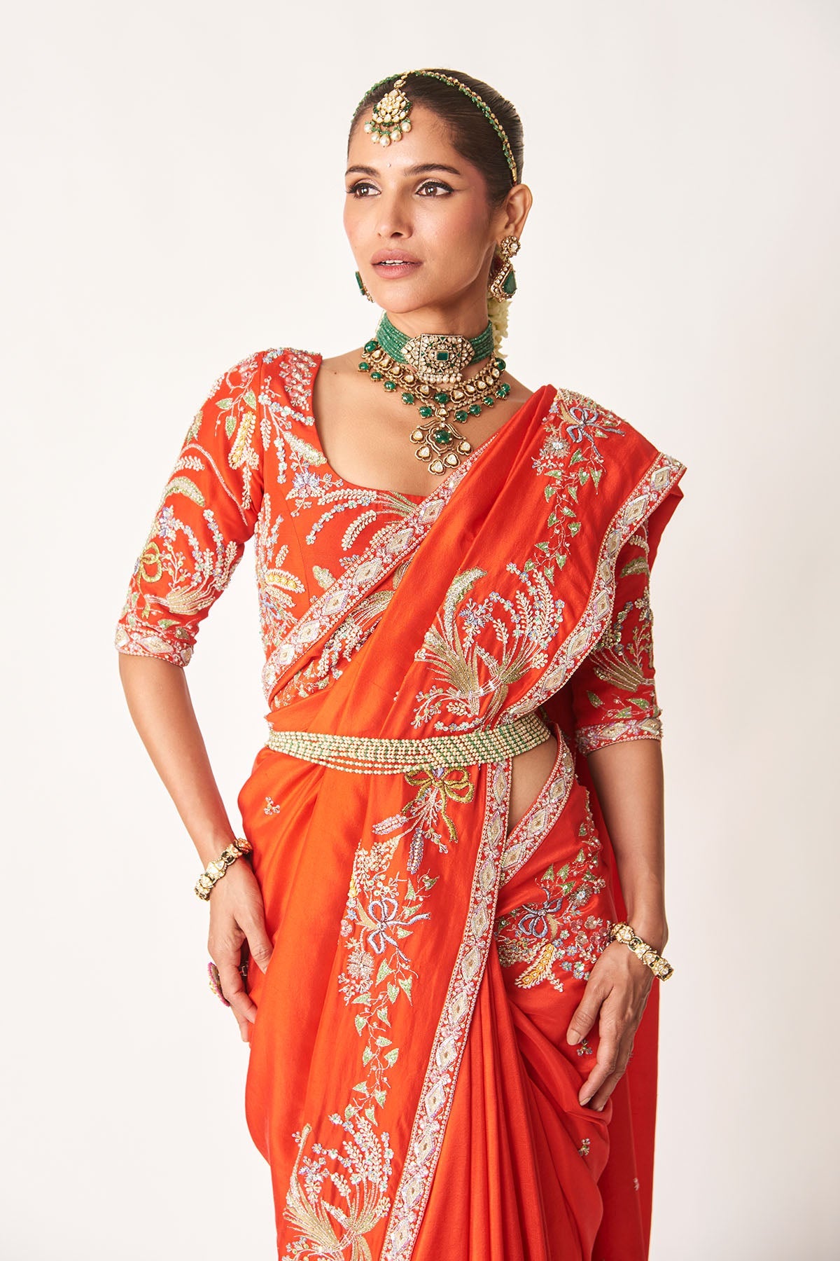 Avni - Red Dupion Silk Saree