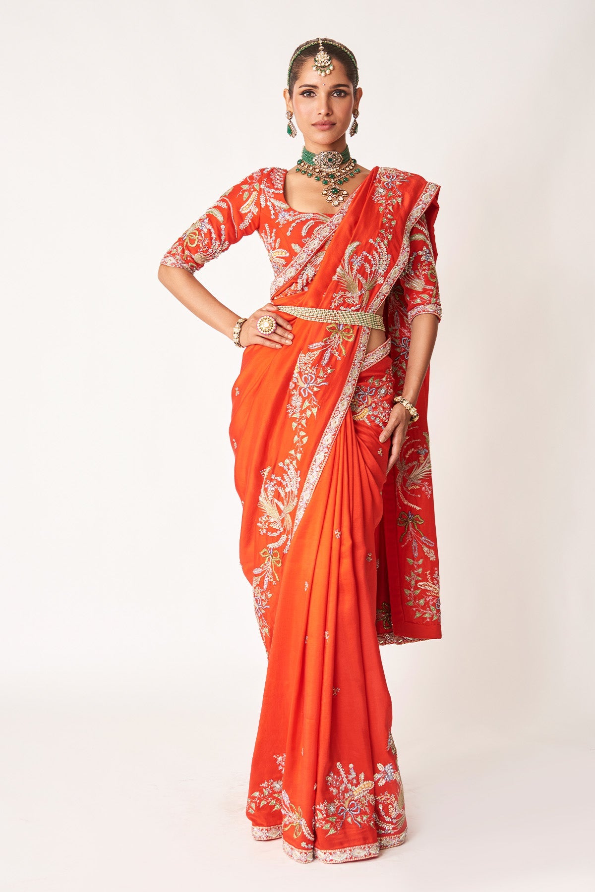 Avni - Red Dupion Silk Saree