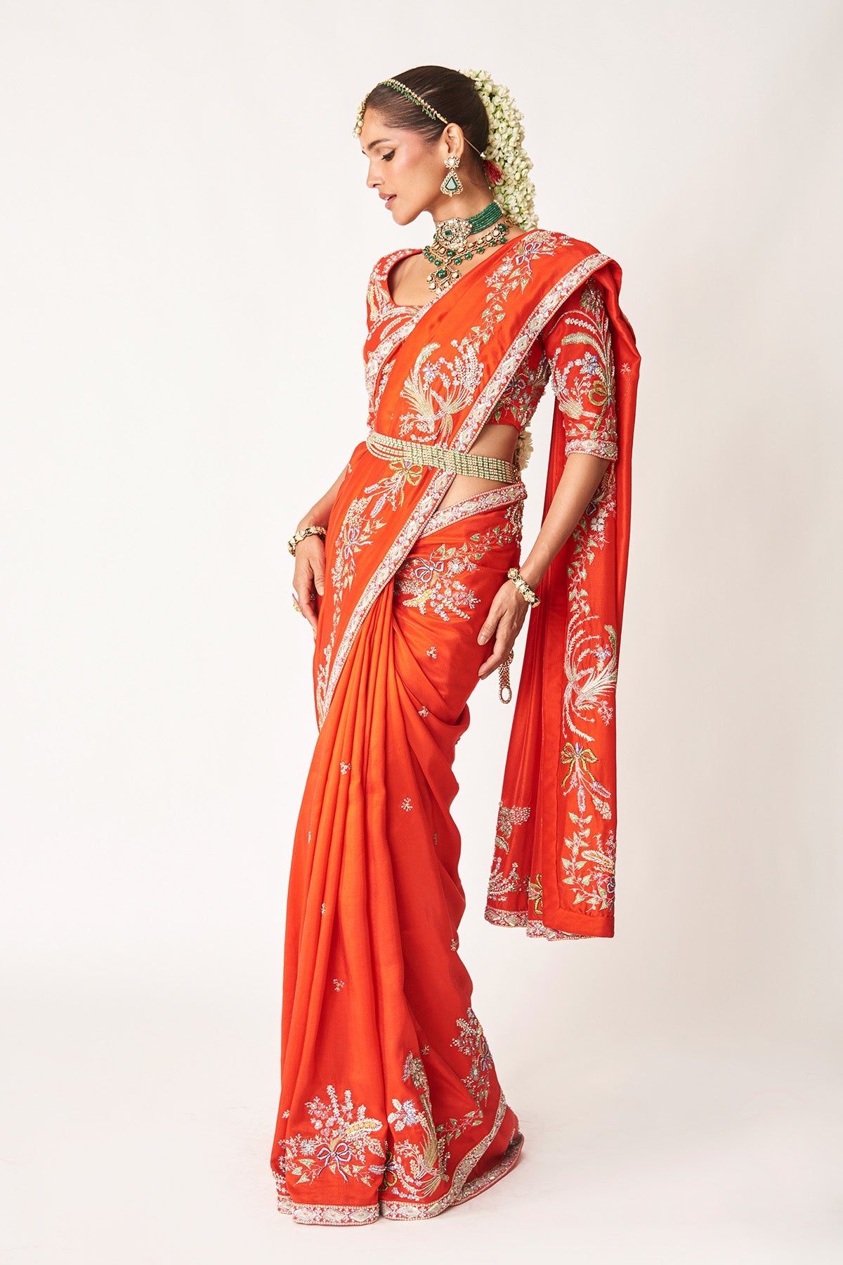 Avni - Red Dupion Silk Saree