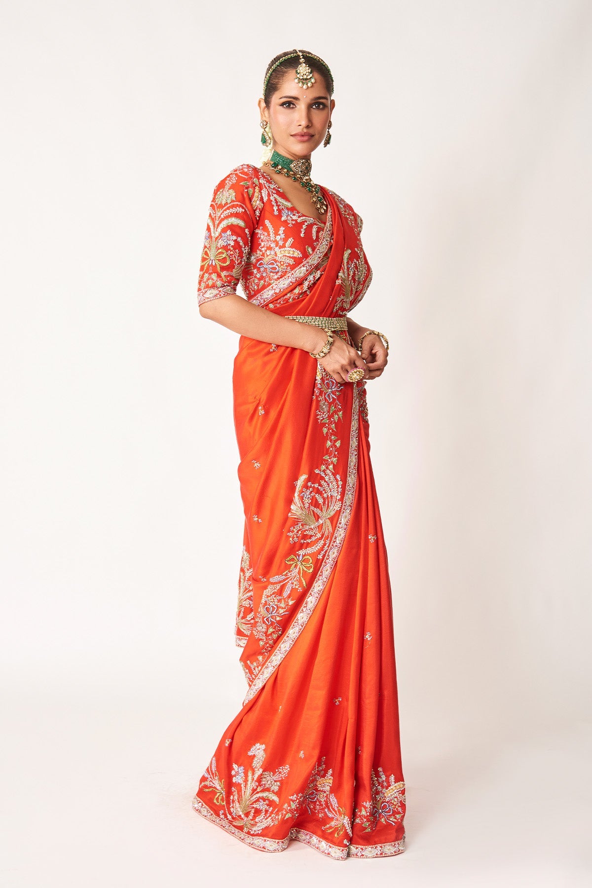 Avni - Red Dupion Silk Saree