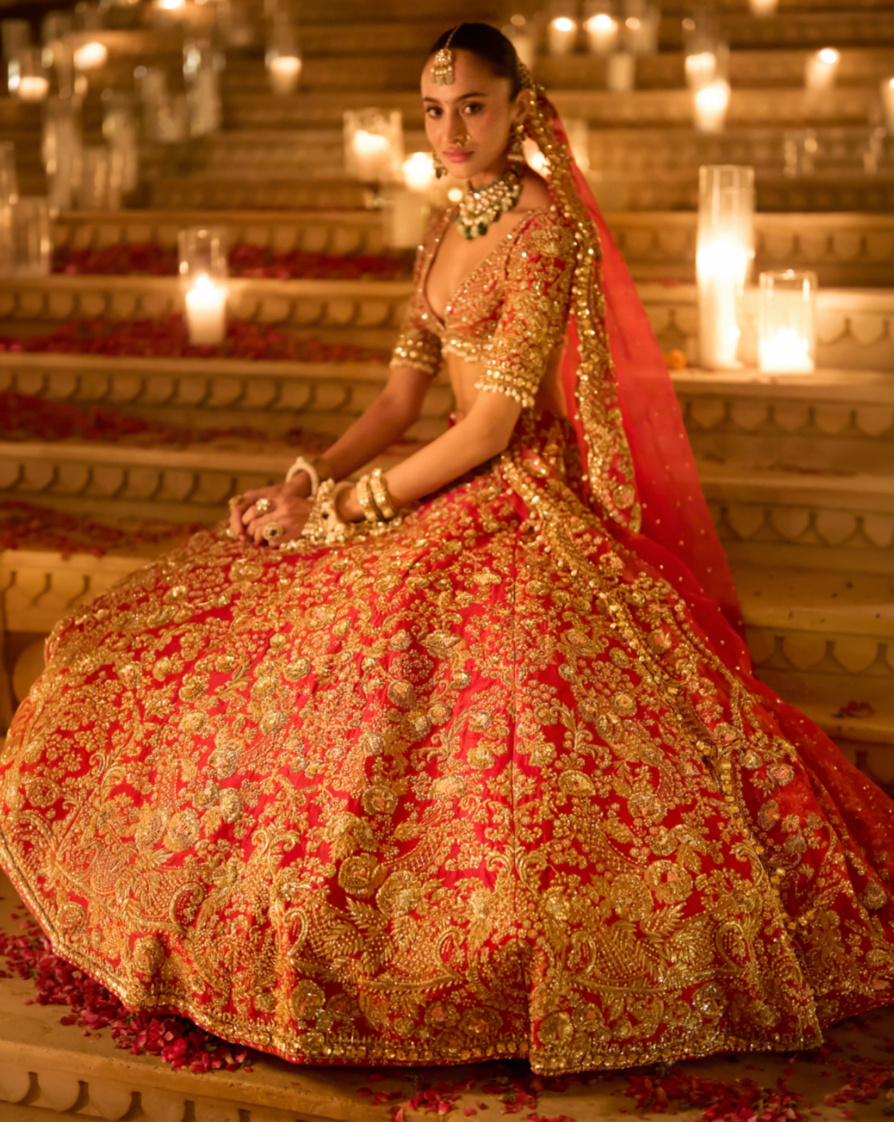 Red Zardosi Lehenga Set