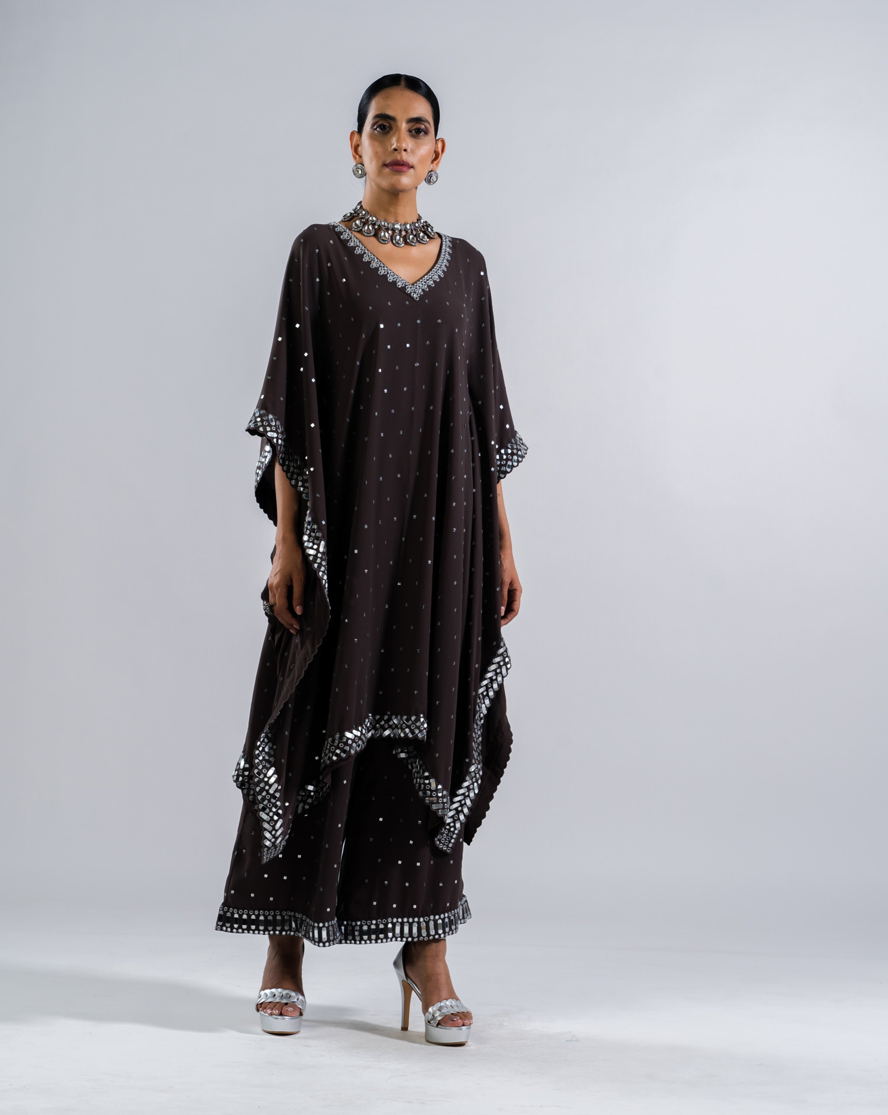 Charcoal Grey Kaftan Set