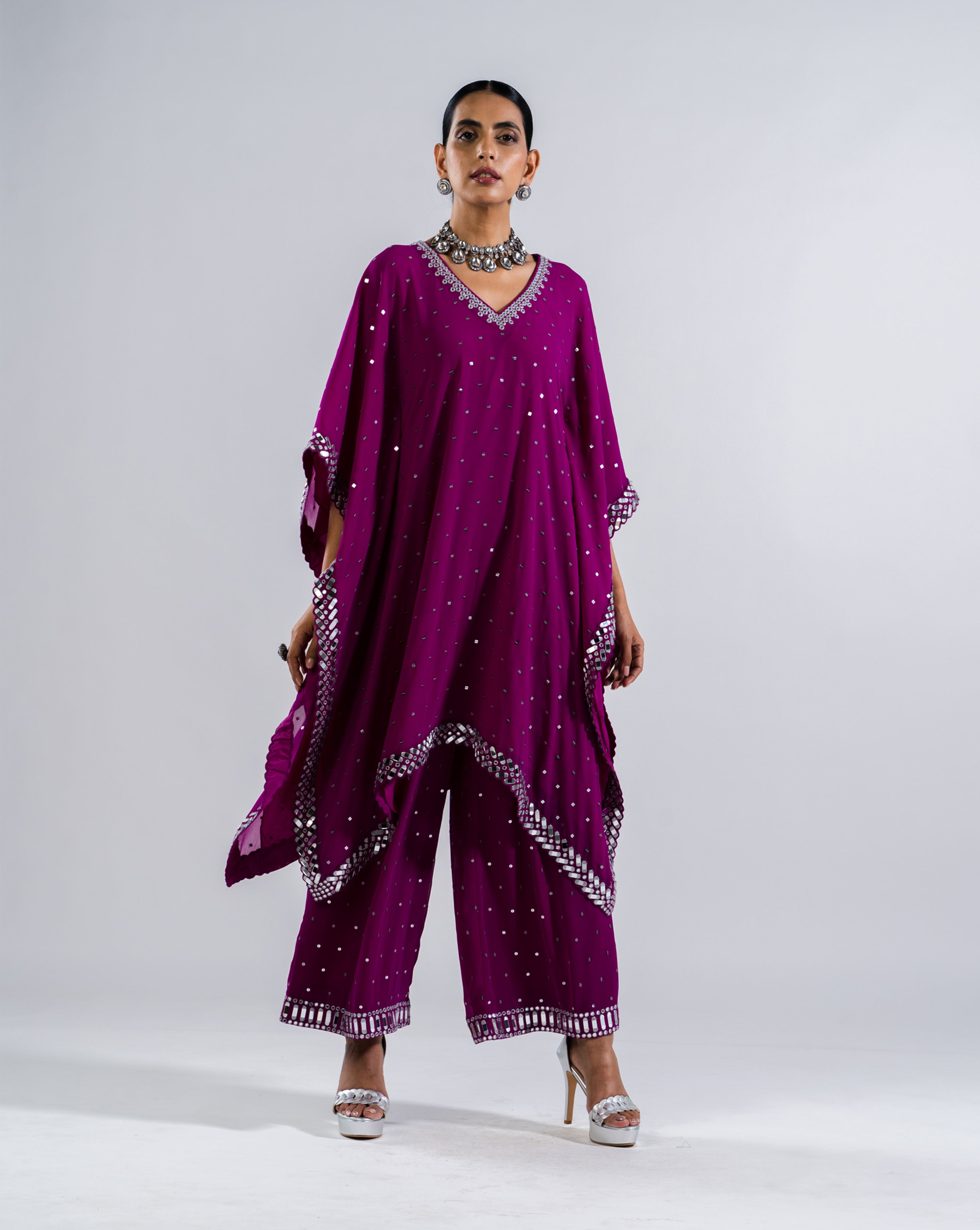 Pop Wine Kaftan Set