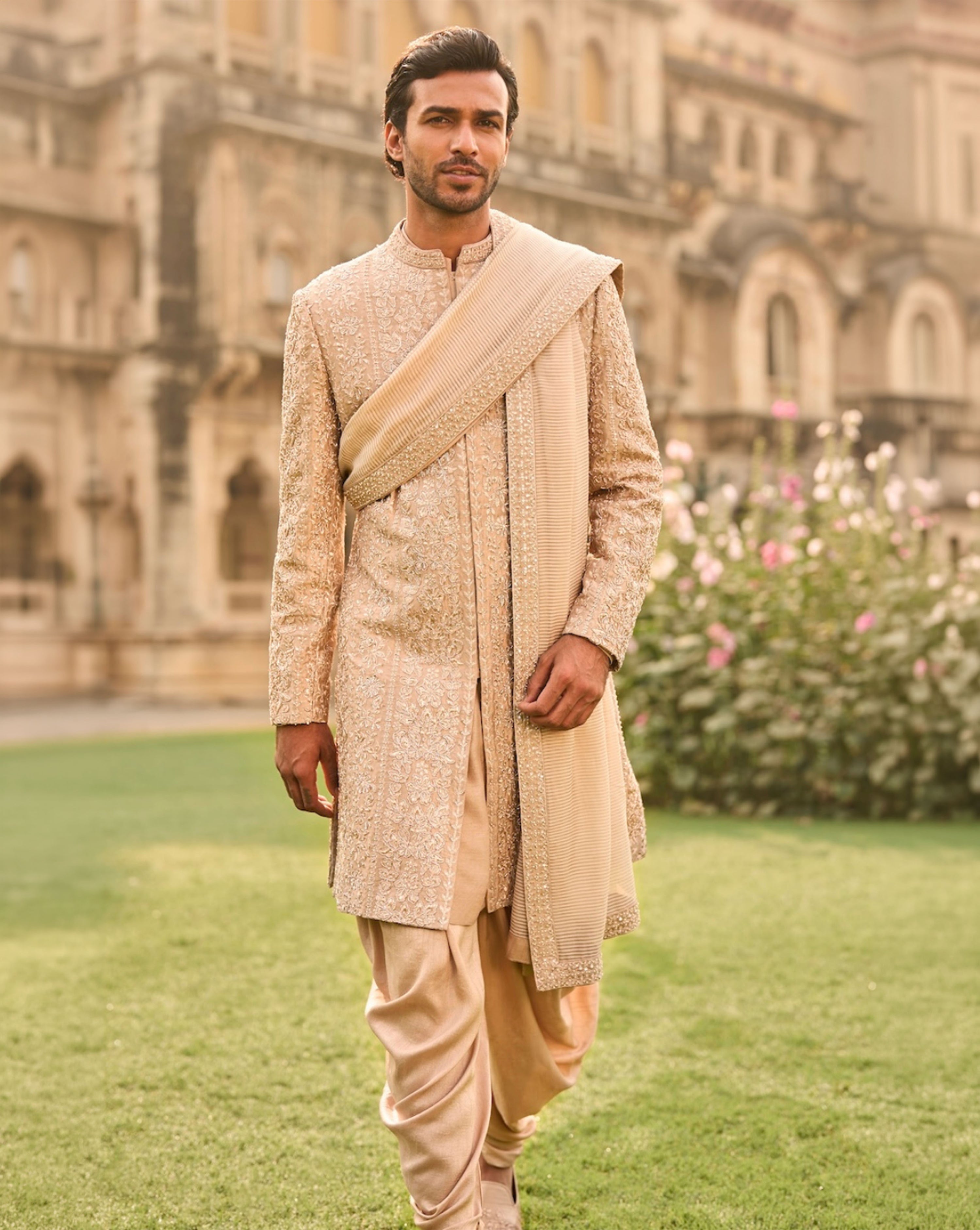 Rose Gold Sherwani Set