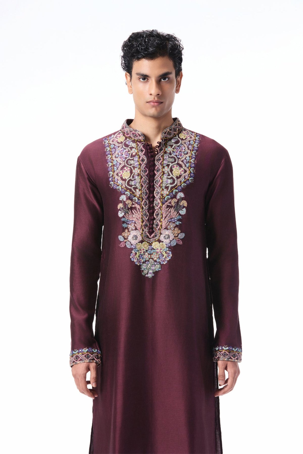 Meadowlark - Teakberry Chanderi Silk Kurta