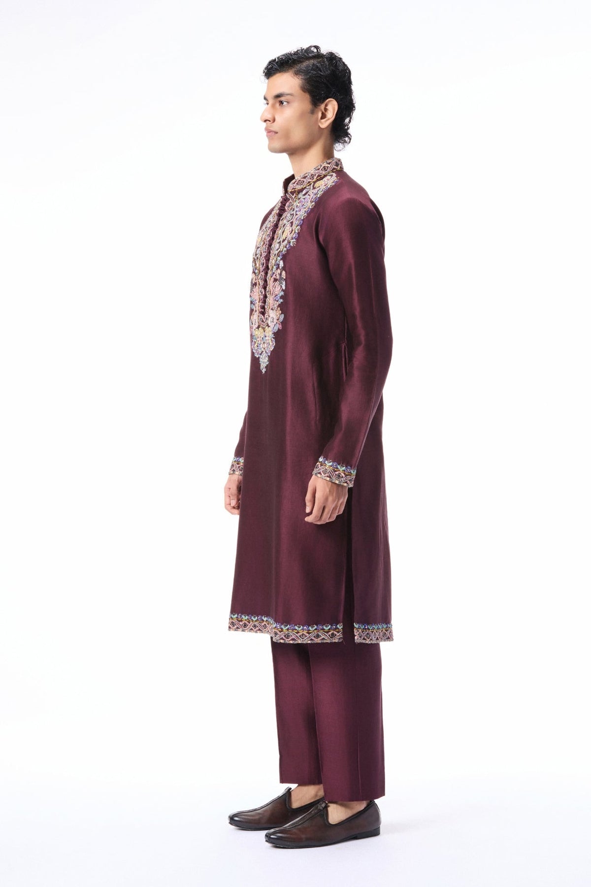Meadowlark - Teakberry Chanderi Silk Kurta