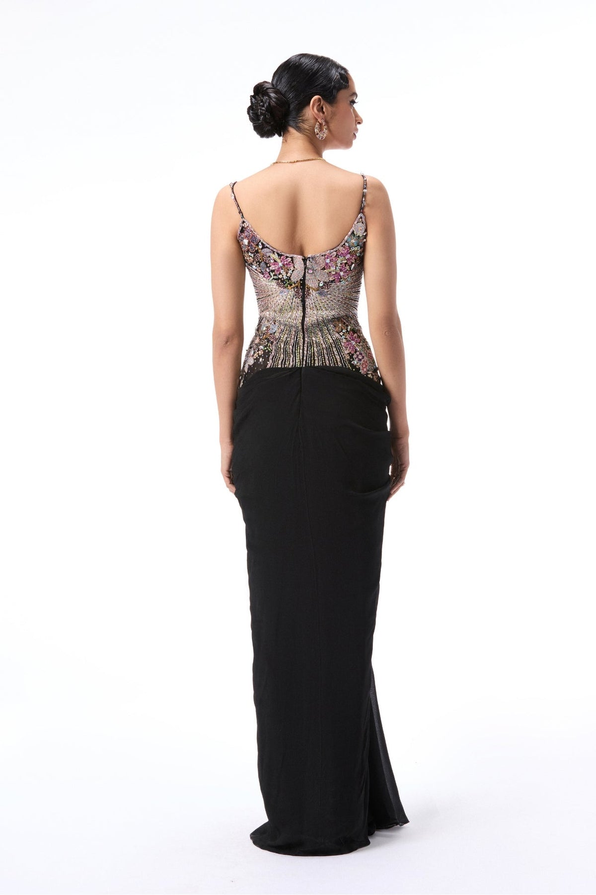 Mistmuse - Black Chiffon & Tulle Gown
