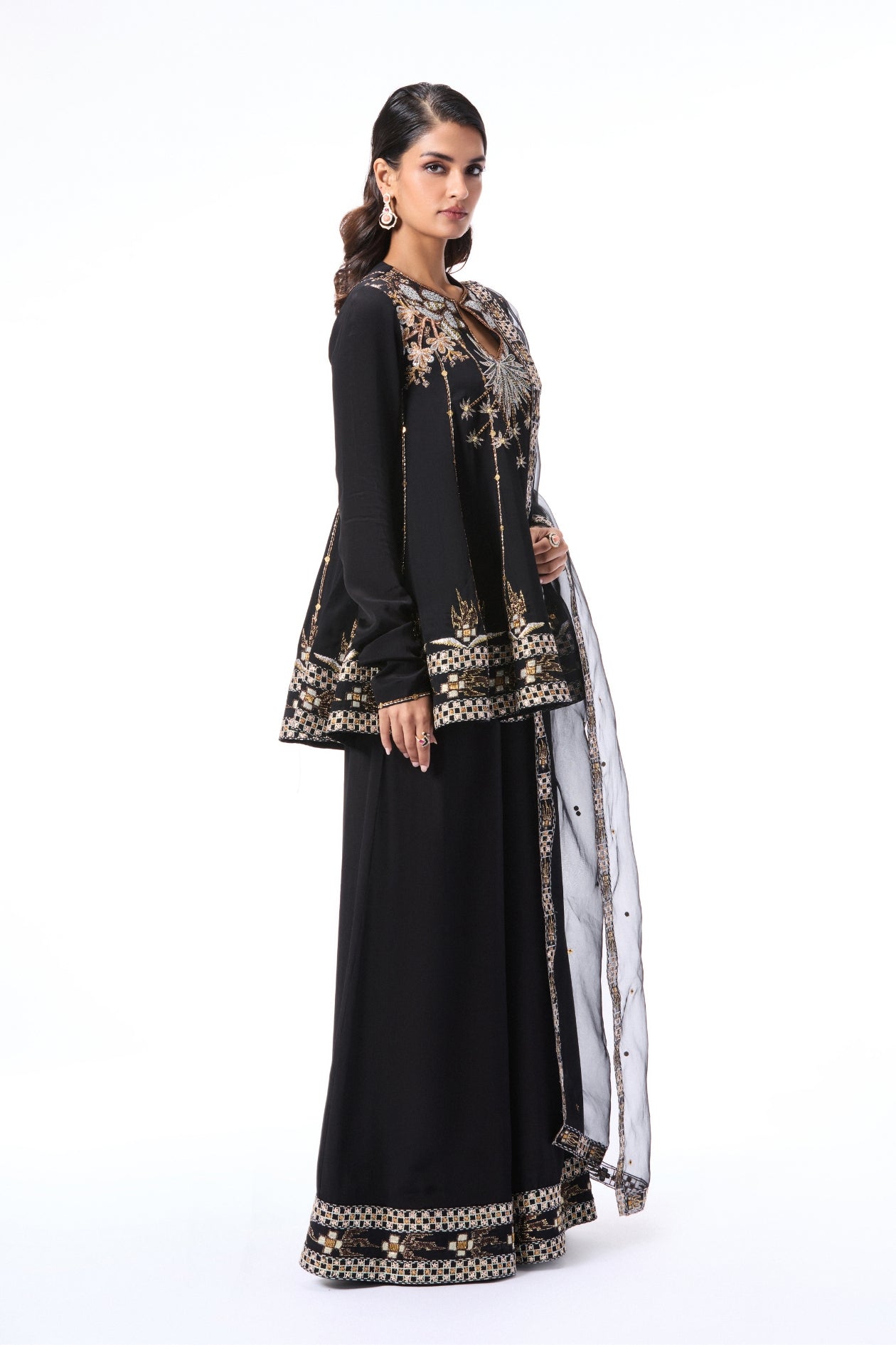 Etherbloom - Black Mulberry Crepe Sharara