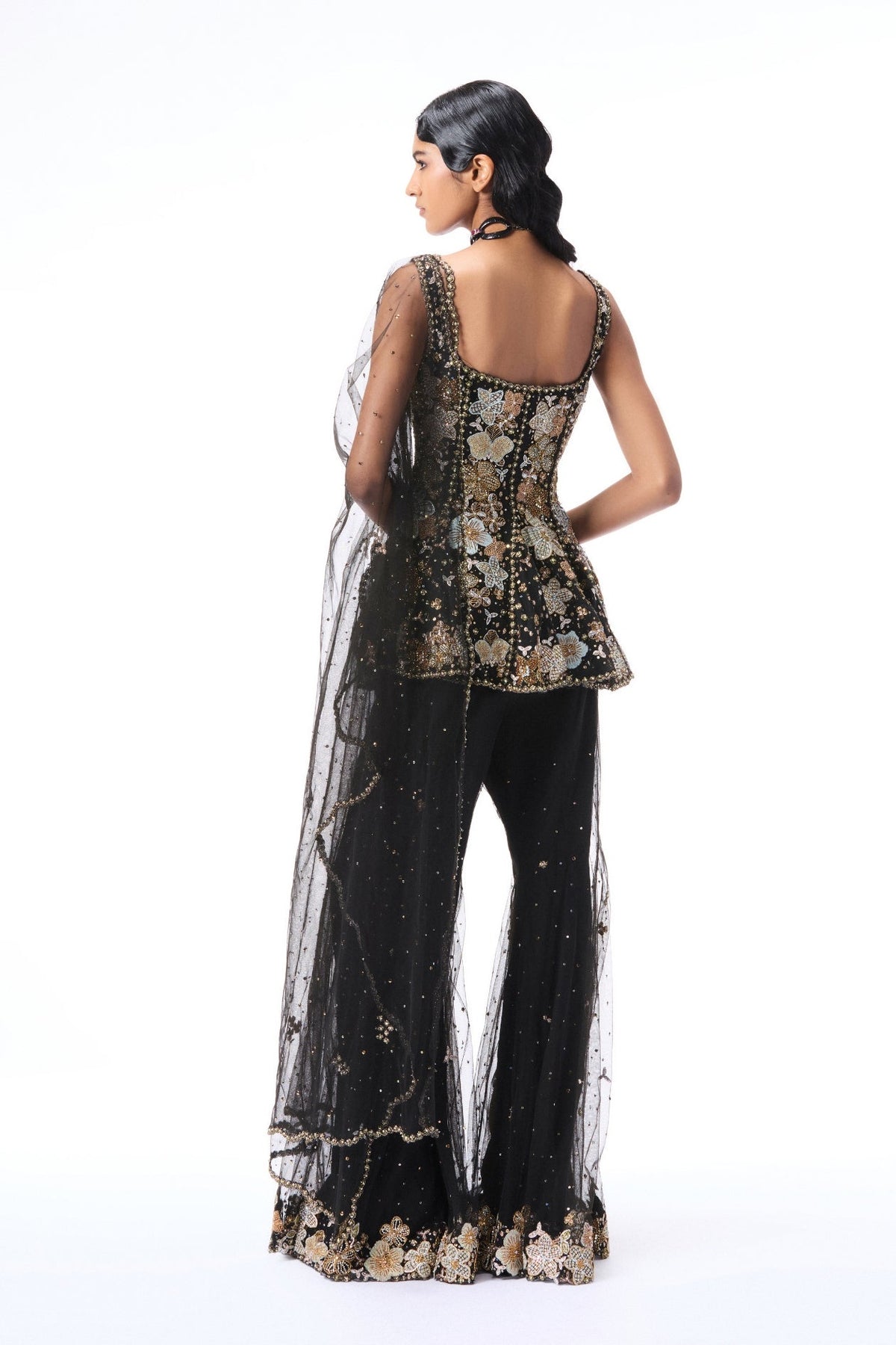 Petalune - Black tulle sharara
