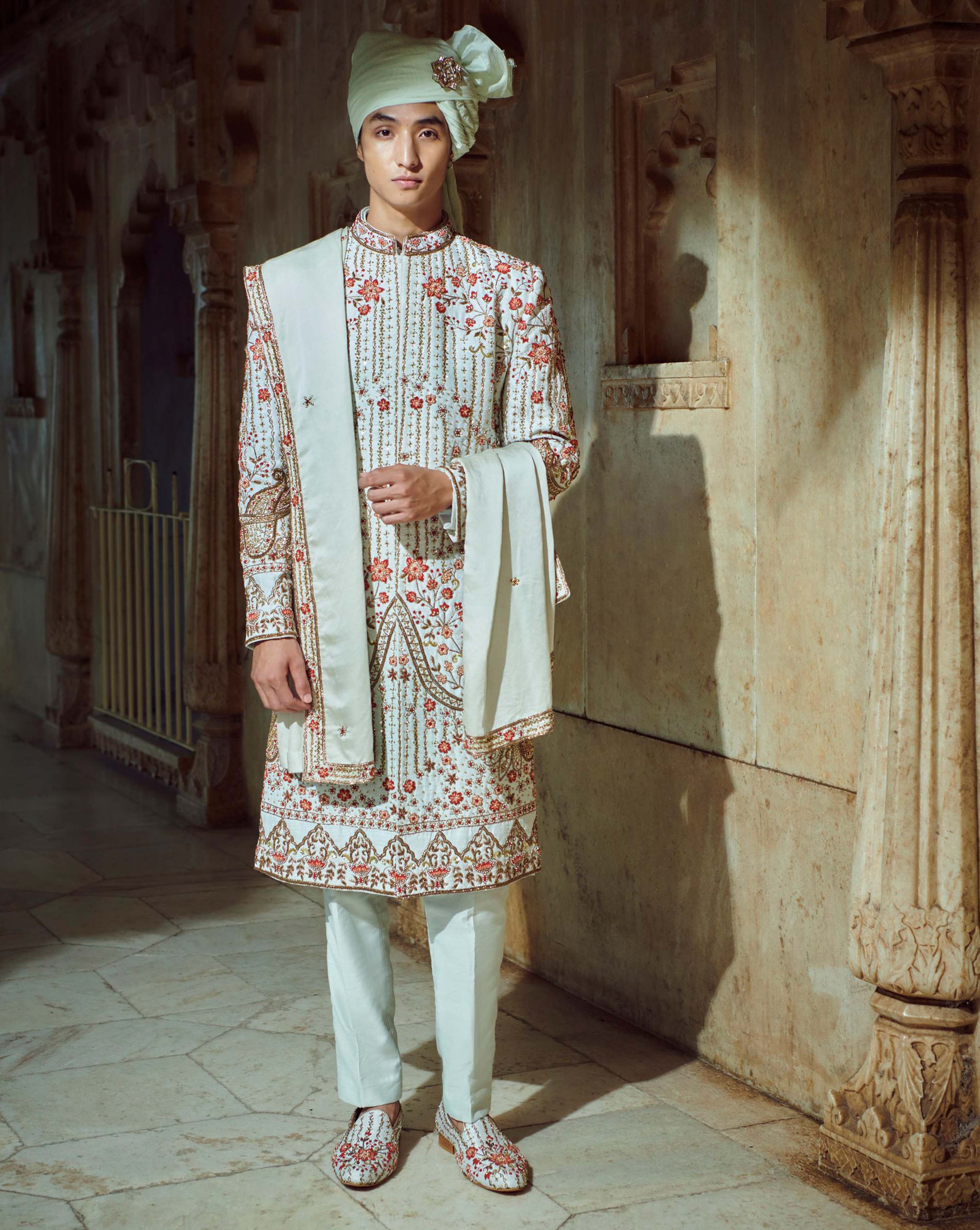 Mint Green Rishi Sherwani