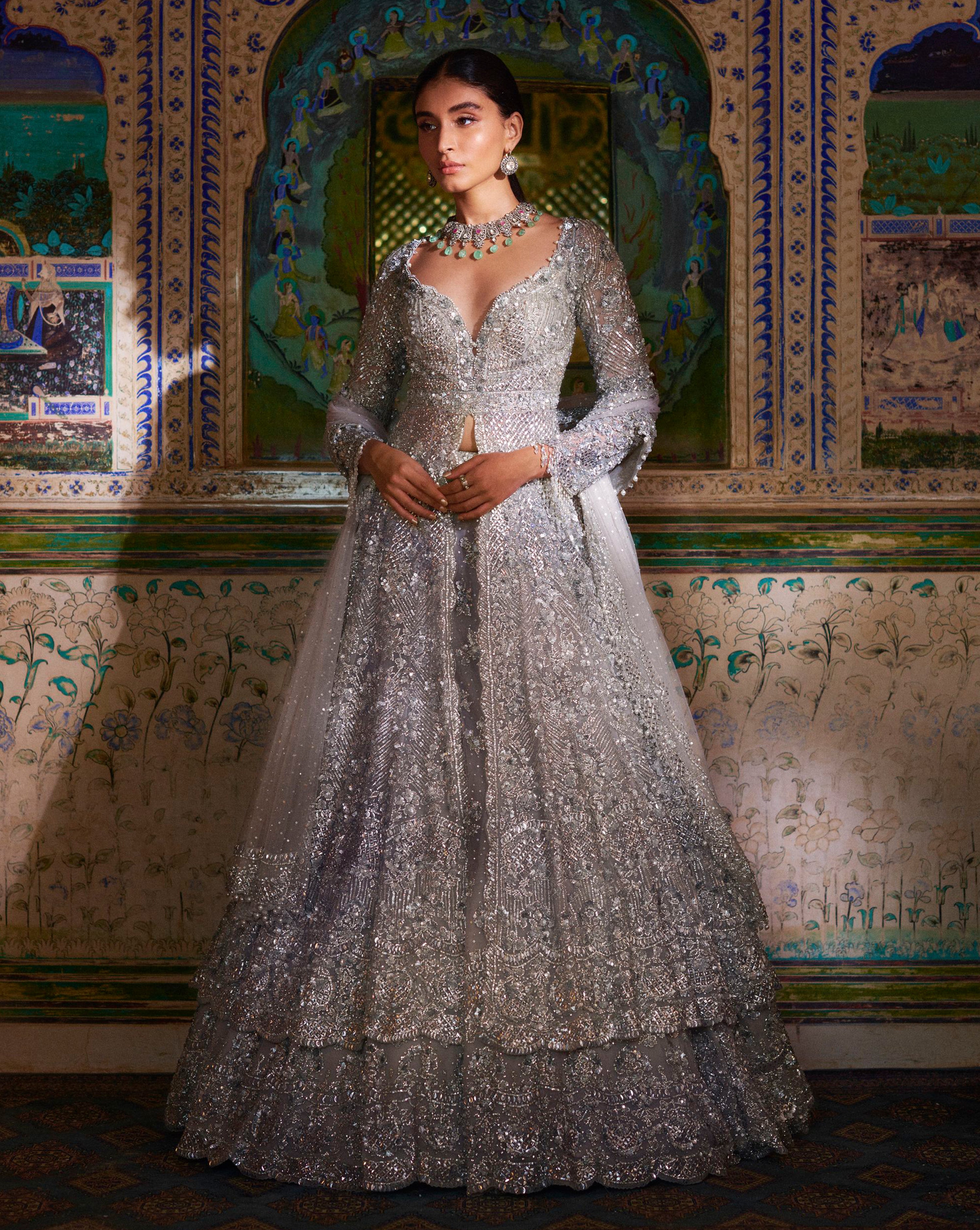 Silver Zardosi Lehenga Set