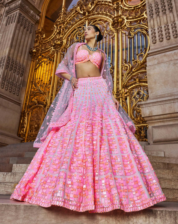 Designer Green Pink Lehenga - Get Style At Home - 238897 | Indian bridal  wear, Indian attire, Fashion