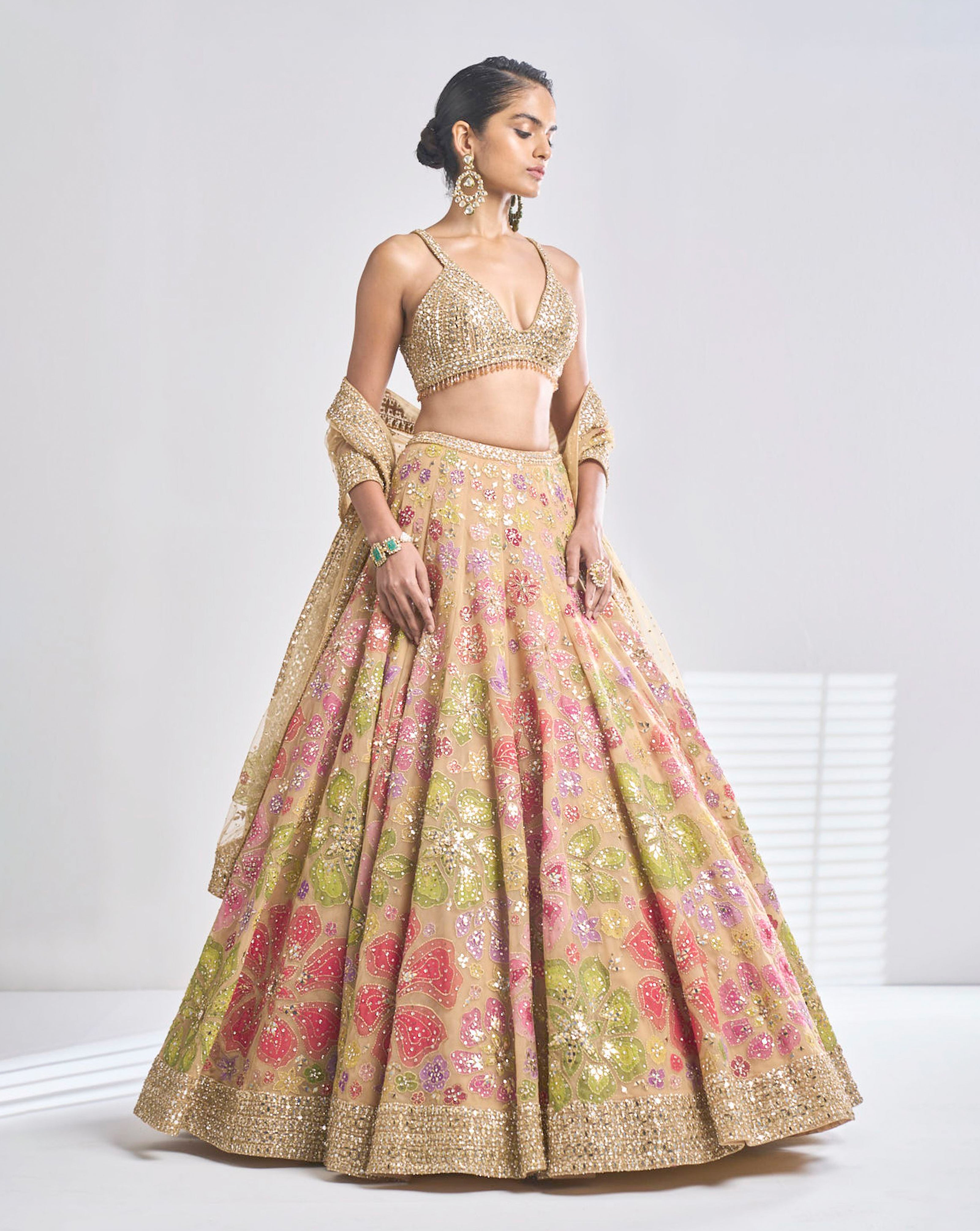 Golden Peach Heavy Designer Work Wedding Lehenga Choli - Indian Heavy  Anarkali Lehenga Gowns Sharara Sarees Pakistani Dresses in  USA/UK/Canada/UAE - IndiaBoulevard
