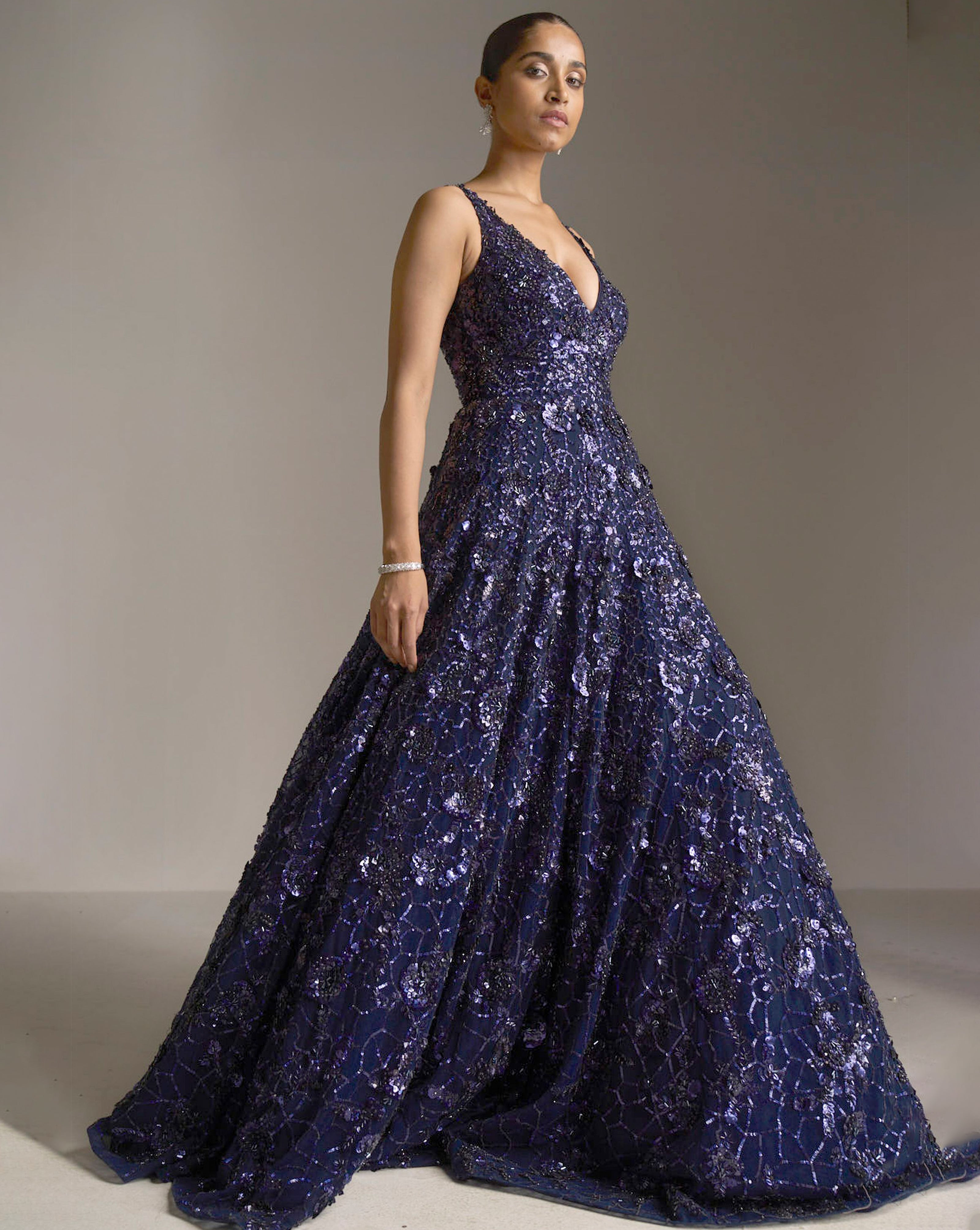 Navy Blue Tulle Prom Dresses Mid-Length Evening Dress FD3186 – Viniodress