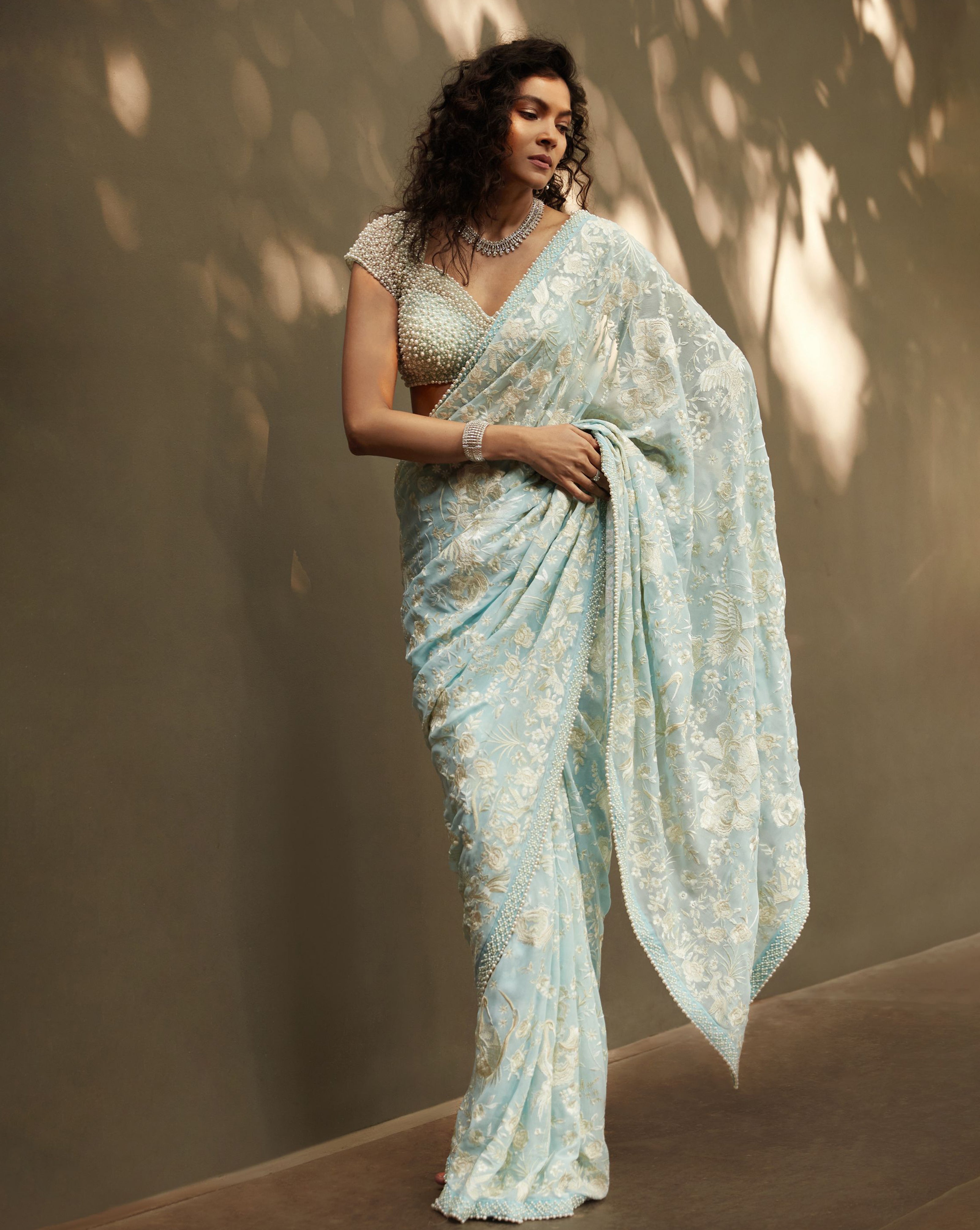 Festive, Reception, Traditional Blue color Crepe Silk, Silk fabric Saree :  1876197